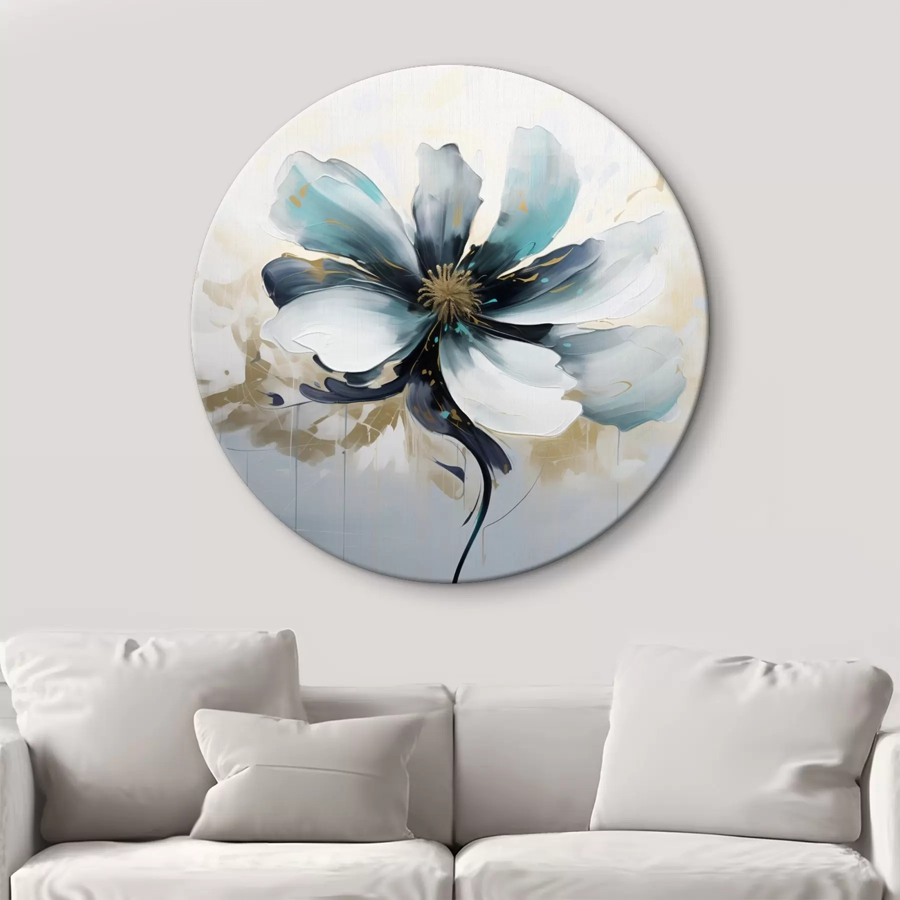 Obraz Tyrkysový kvet v štýle olejomaľby r45641