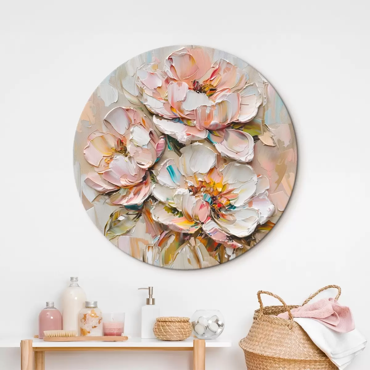 Okrúhle obrazy Veľké kvety r45746