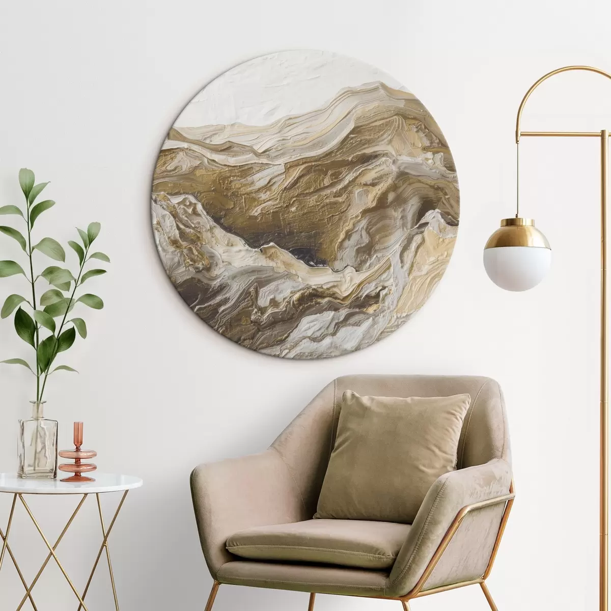 Okrúhle obrazy Abstraktná horská krajina r45750