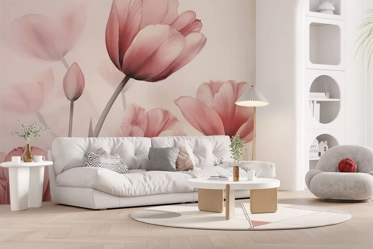 Fototapety Tulipány s efektom spálenia a textúrou w04519