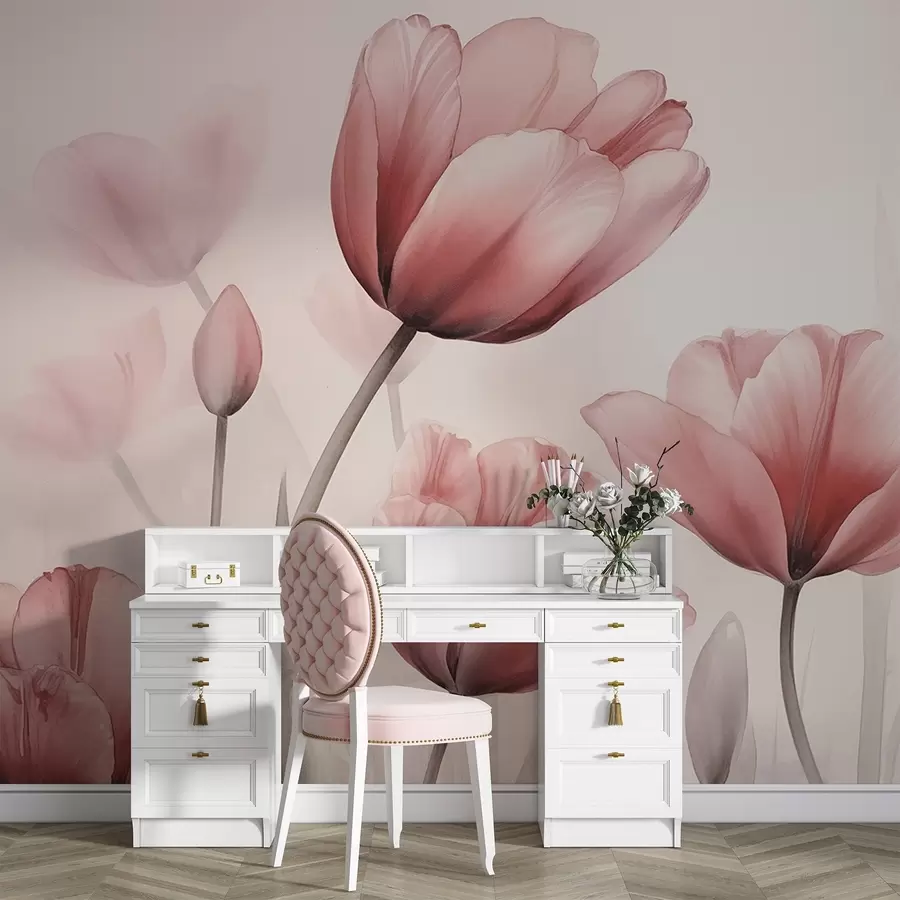 Fototapety Tulipány s efektom spálenia a textúrou w04519