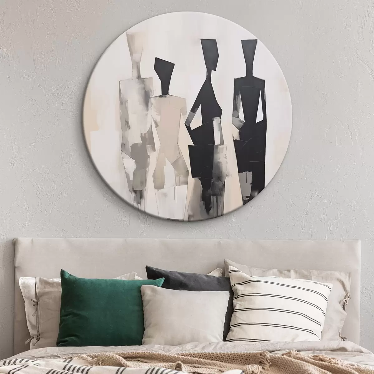 Okrúhle obrazy Abstraktné siluety ľudí r45758 Okrúhle obrazy Abstraktné siluety ľudí r45758