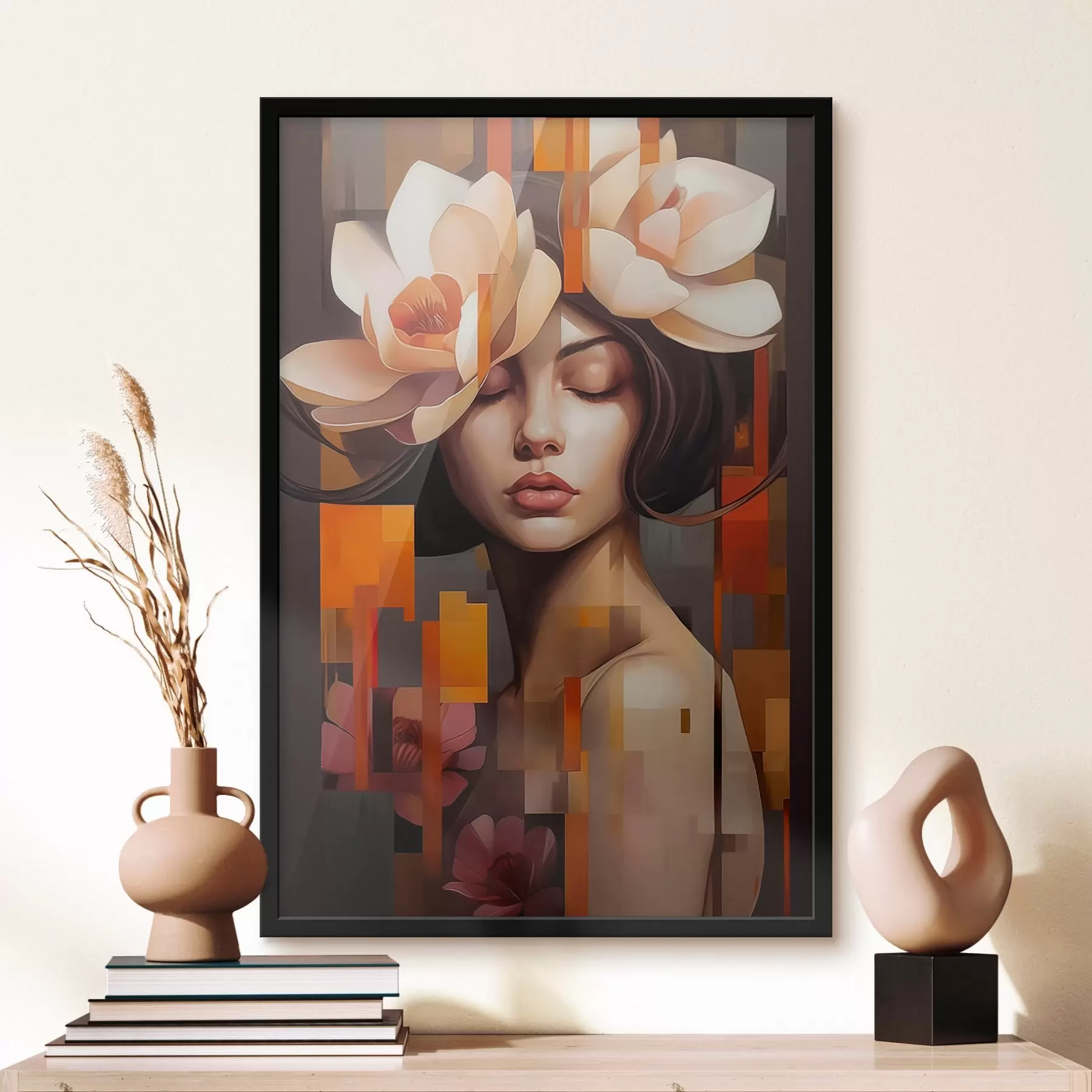 Fototapety Žena s kvetinou f45797