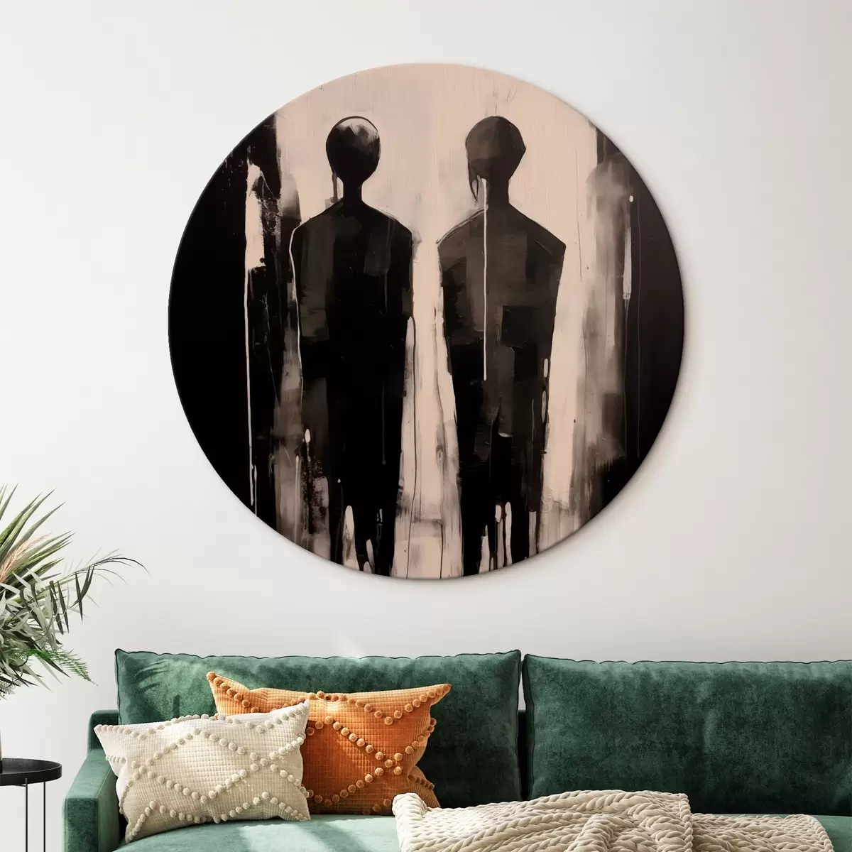 Okrúhle obrazy Dve siluety r45789