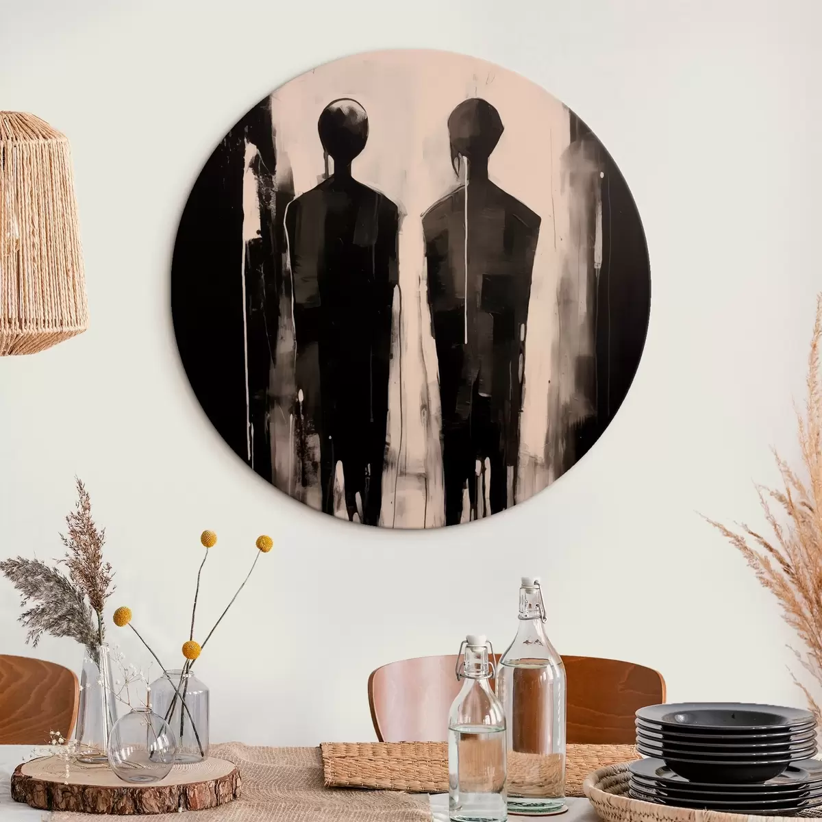 Okrúhle obrazy Dve siluety r45789