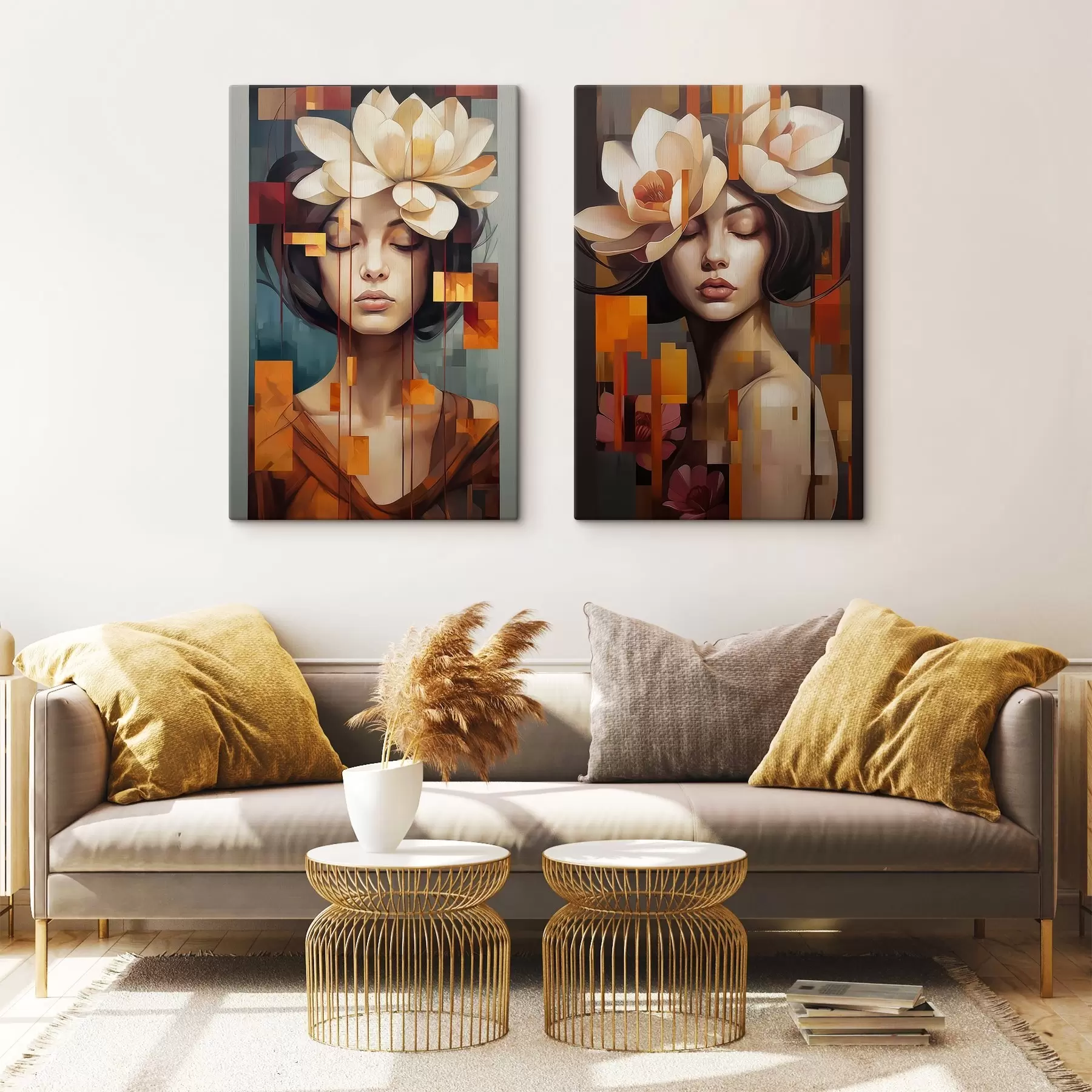 Obraz Žena s kvetmi m00734