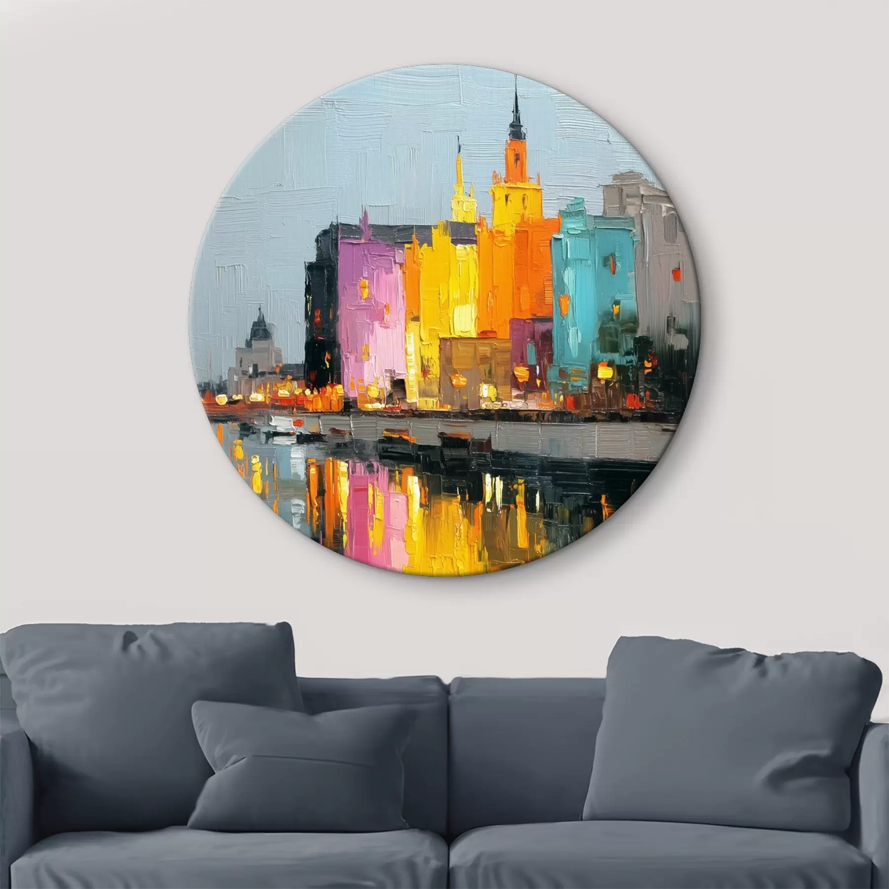 Obraz Svetlá mesta: živá krajina v štýle impasto r45242 zakúpiť Slovensko - Uwalls.se Obraz Svetlá mesta: živá krajina v štýle impasto r45242