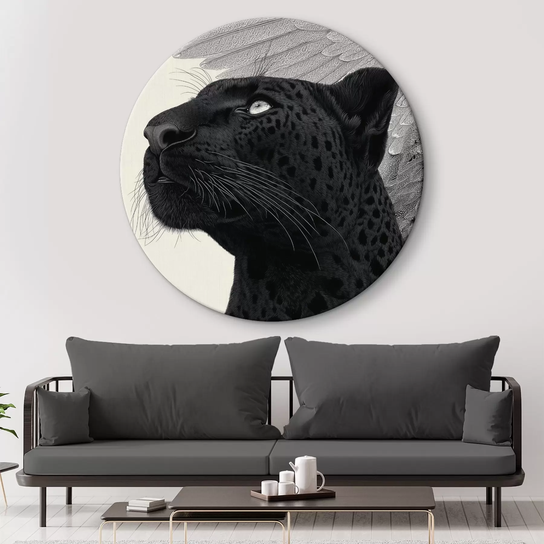 Obraz Grafická kompozícia: panter s krídlami r45548