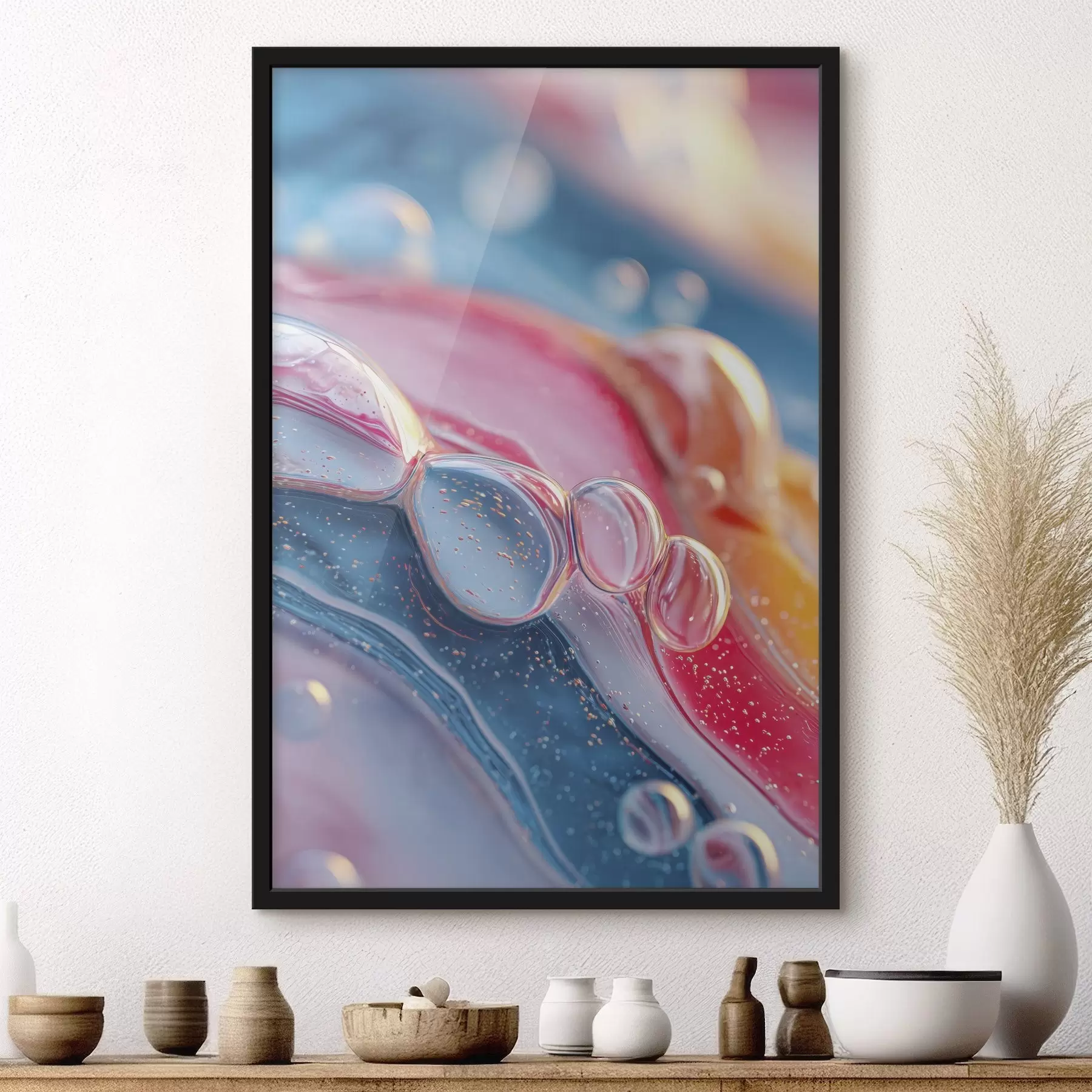 Fototapety viacfarebné vlny s bublinkami f45705