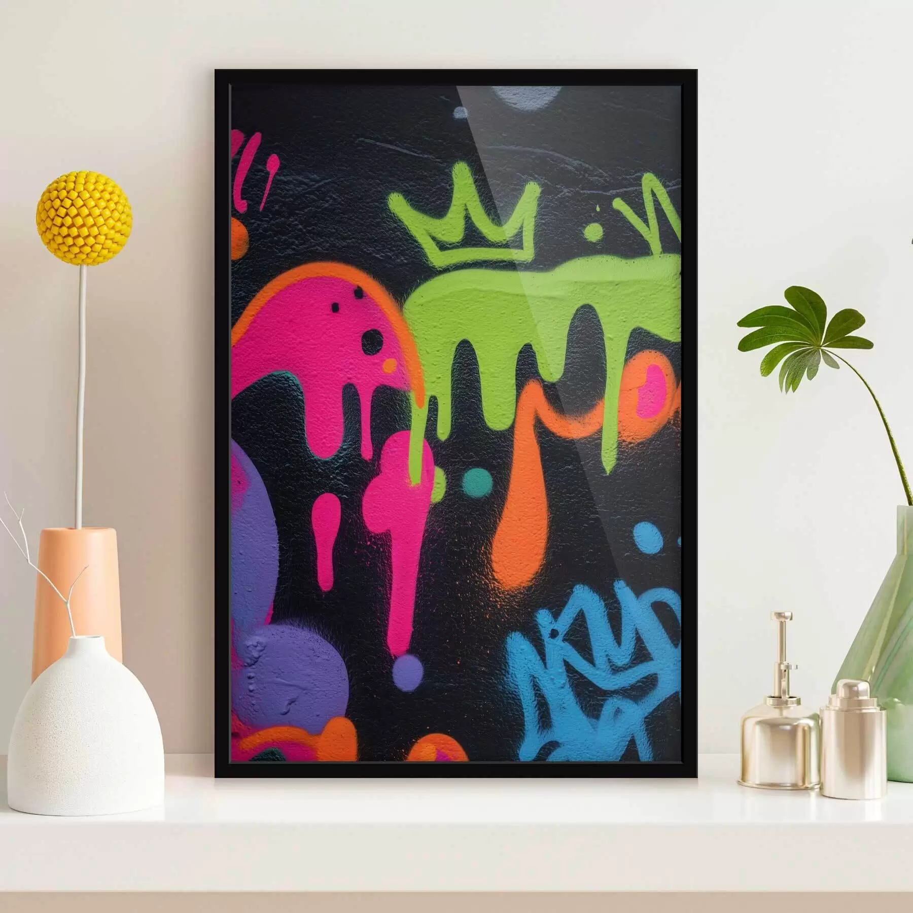 Fototapety jasné pouličné graffiti na tmavom pozadí f45716