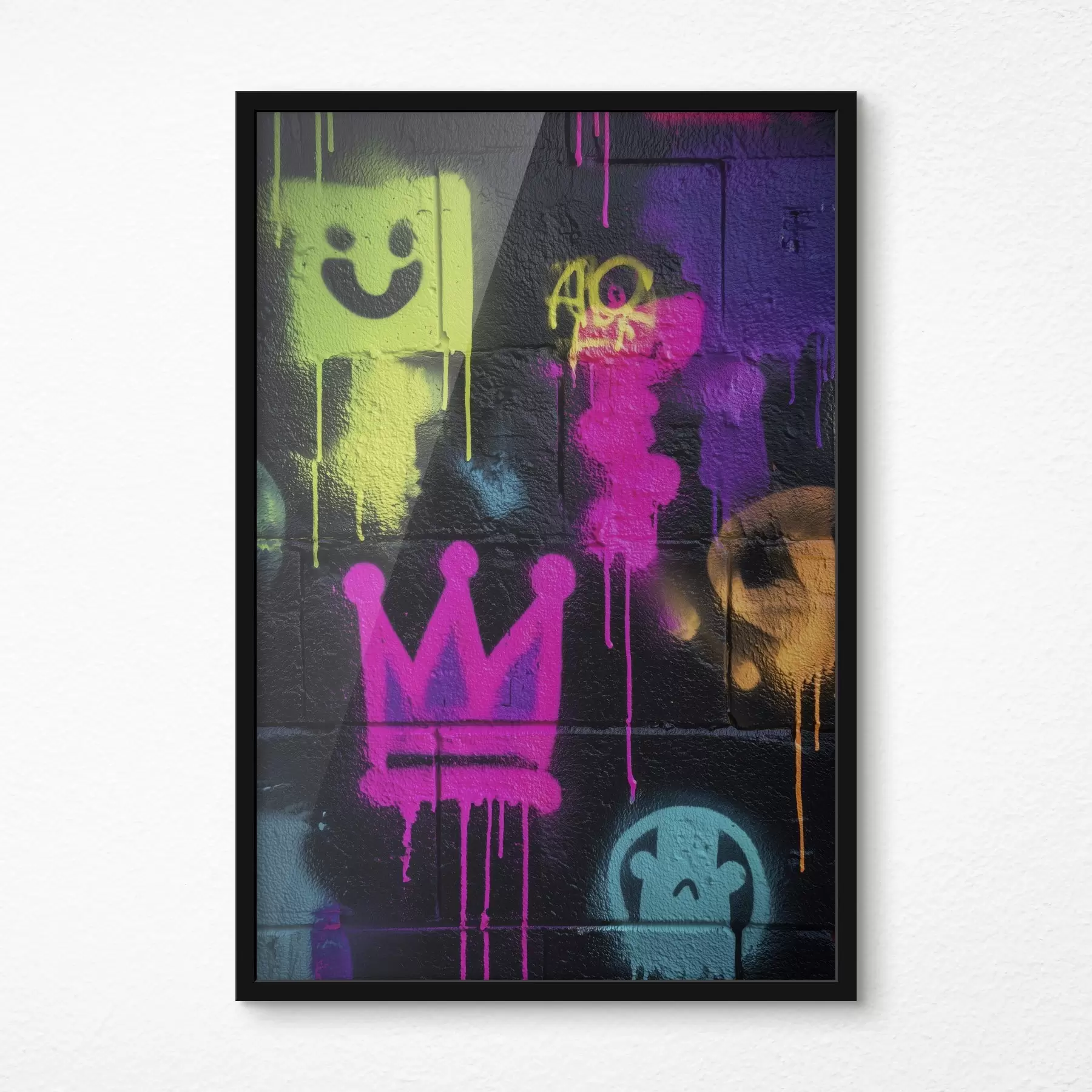 Fototapety jasné pouličné graffiti na tmavom pozadí f45717