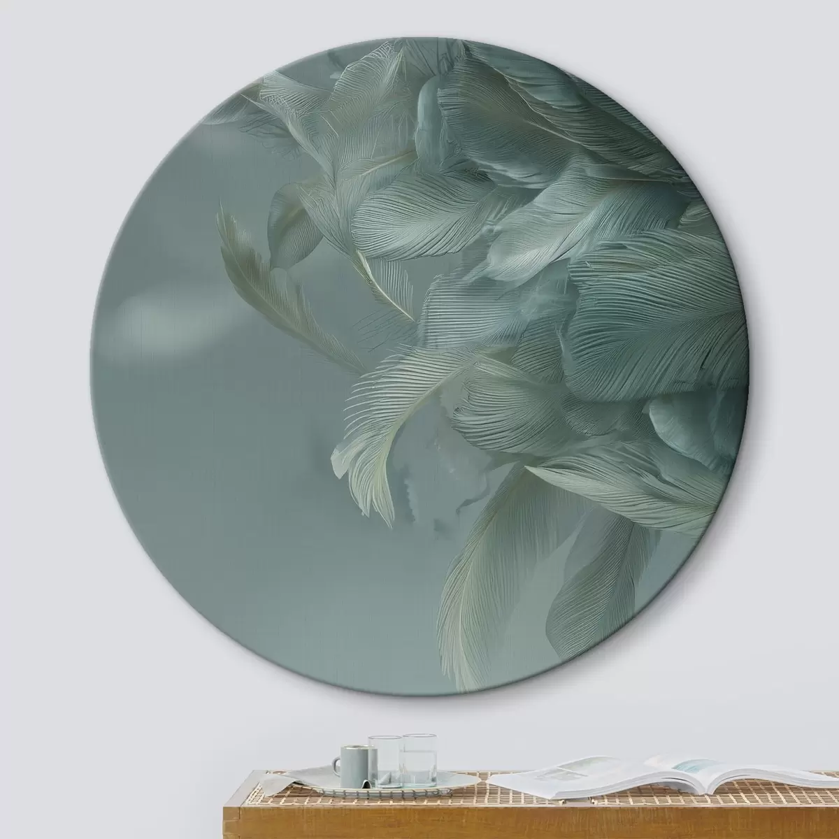 Okrúhle obrazy perie v morských farbách r45708