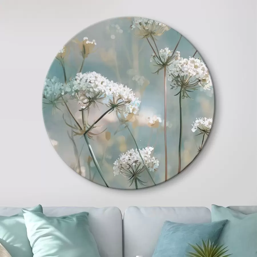 Obraz Kvety Queen Anne's Lace v akvarelovom štýle na modrom pozadí r45721