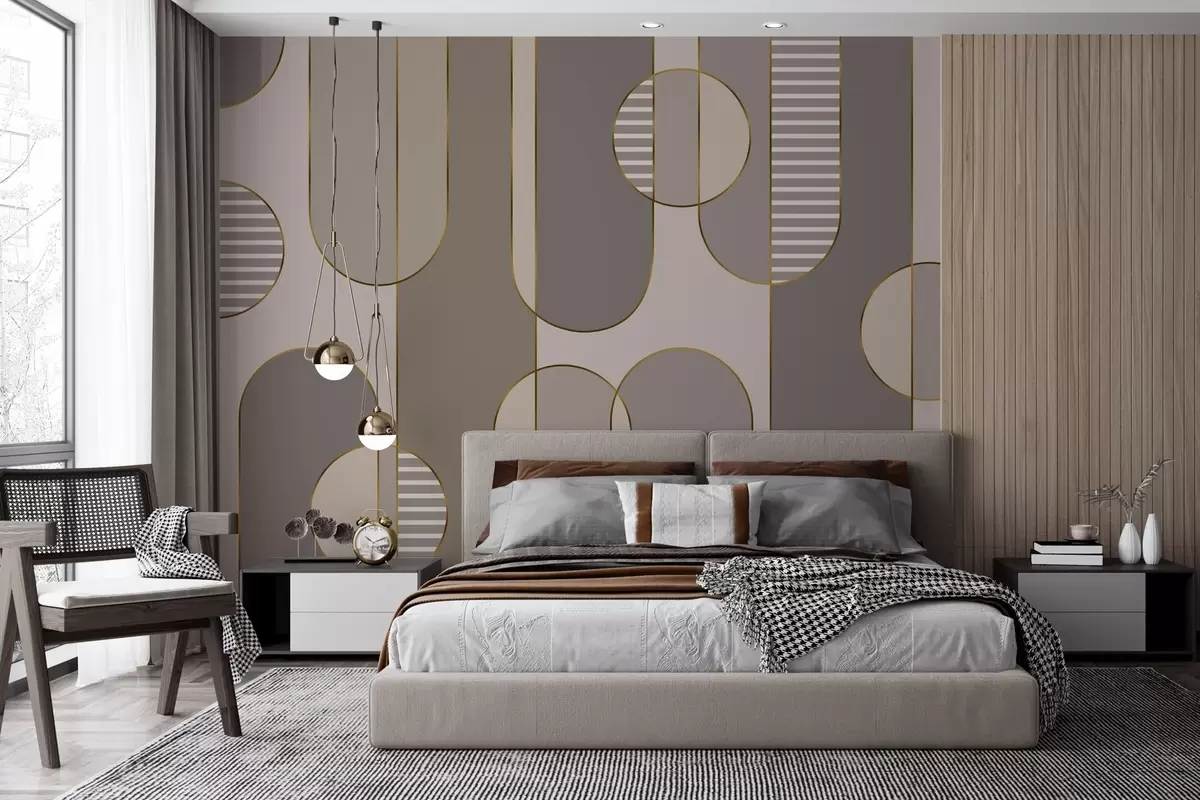 Fototapety Geometrická abstrakcia s hnedou farbou a čiarami w04523v2 - Uwalls.sk Fototapety Geometrická abstrakcia s hnedou farbou a čiarami w04523v2