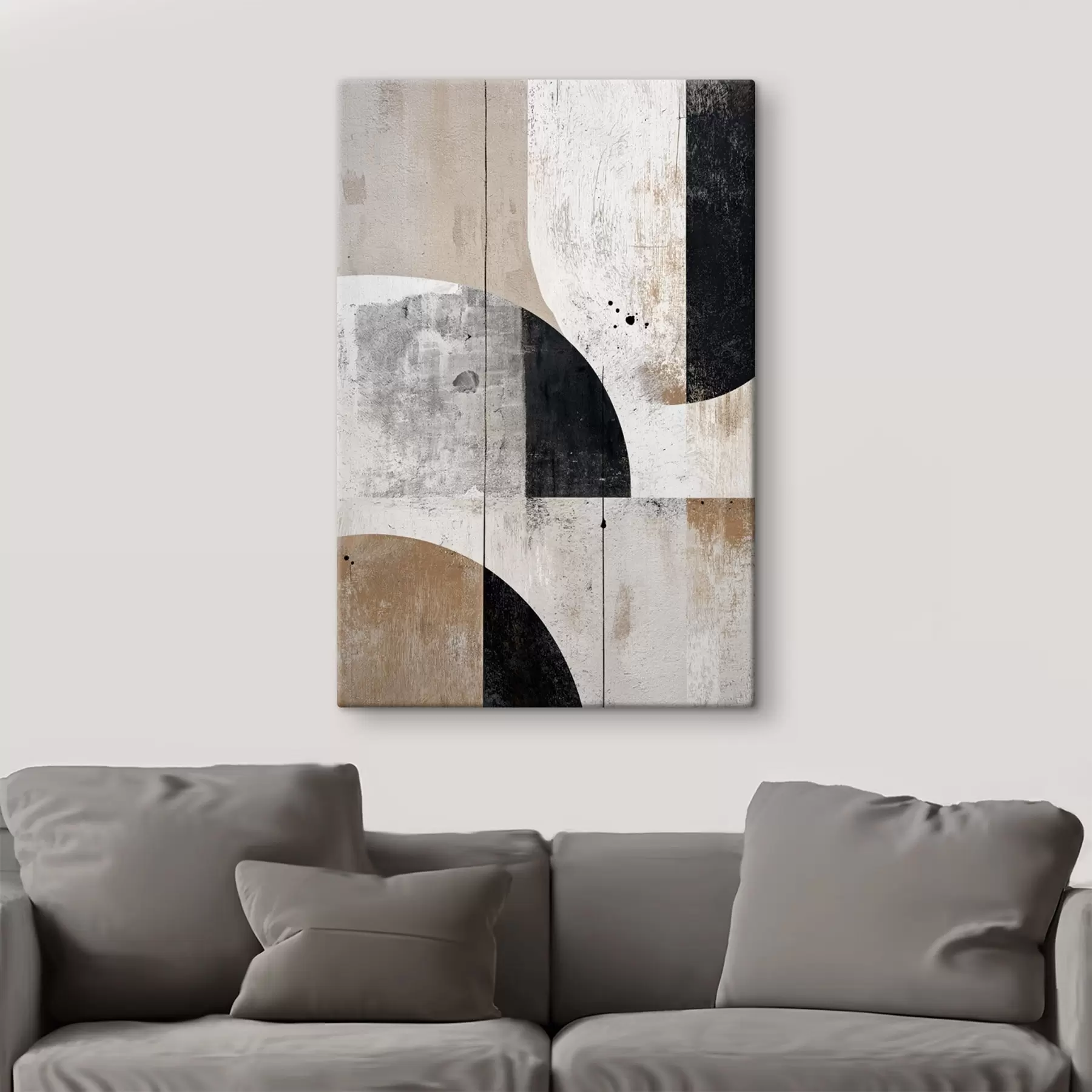 Obraz Geometrické tvary v sivých a béžových odtieňoch s45812