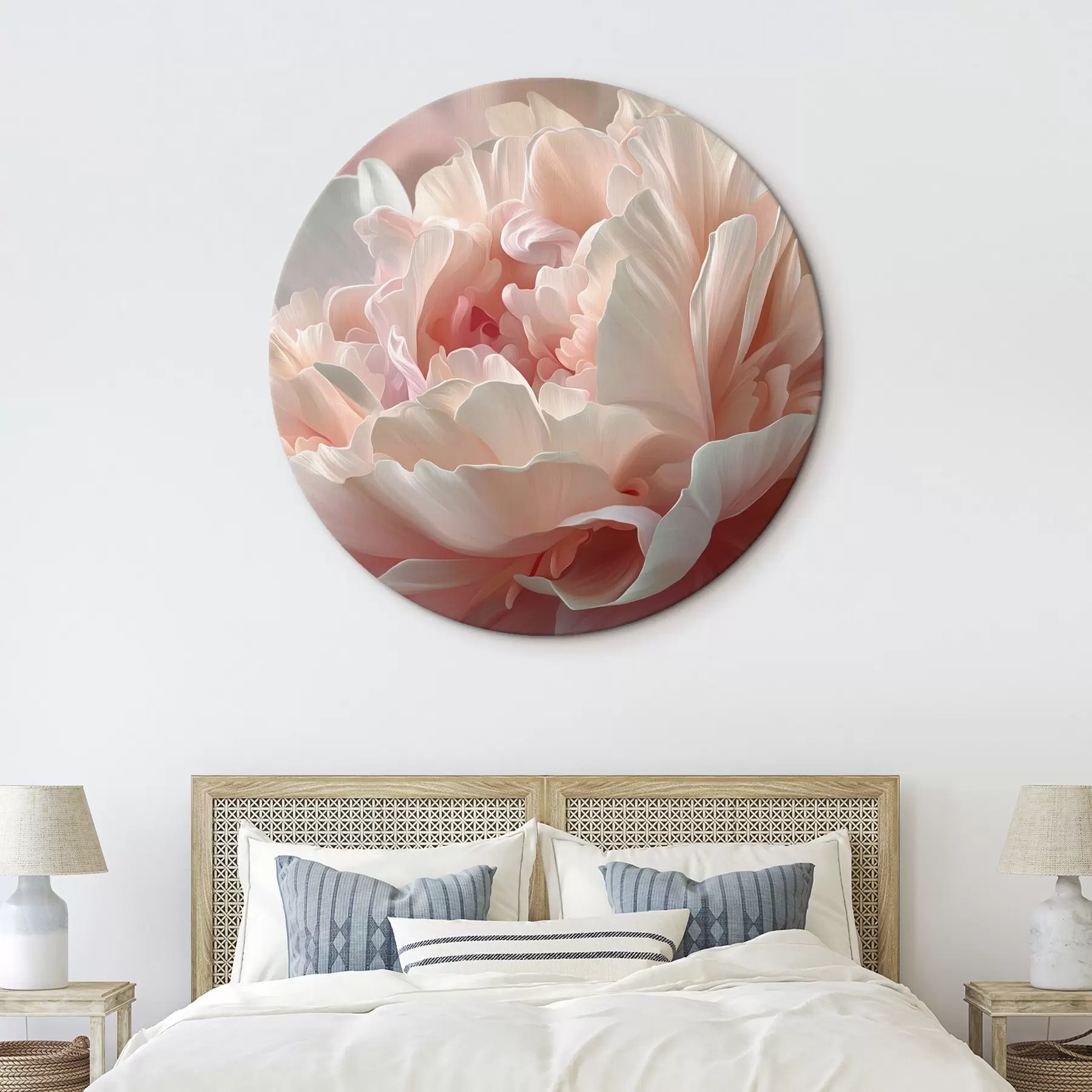 Obraz Kvitnúca pivonka v ružových a béžových odtieňoch r45825