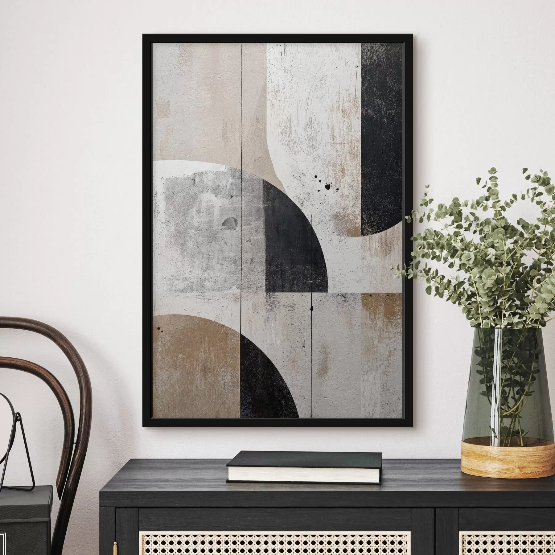 Fototapety Geometrické tvary v sivých a béžových odtieňoch f45812