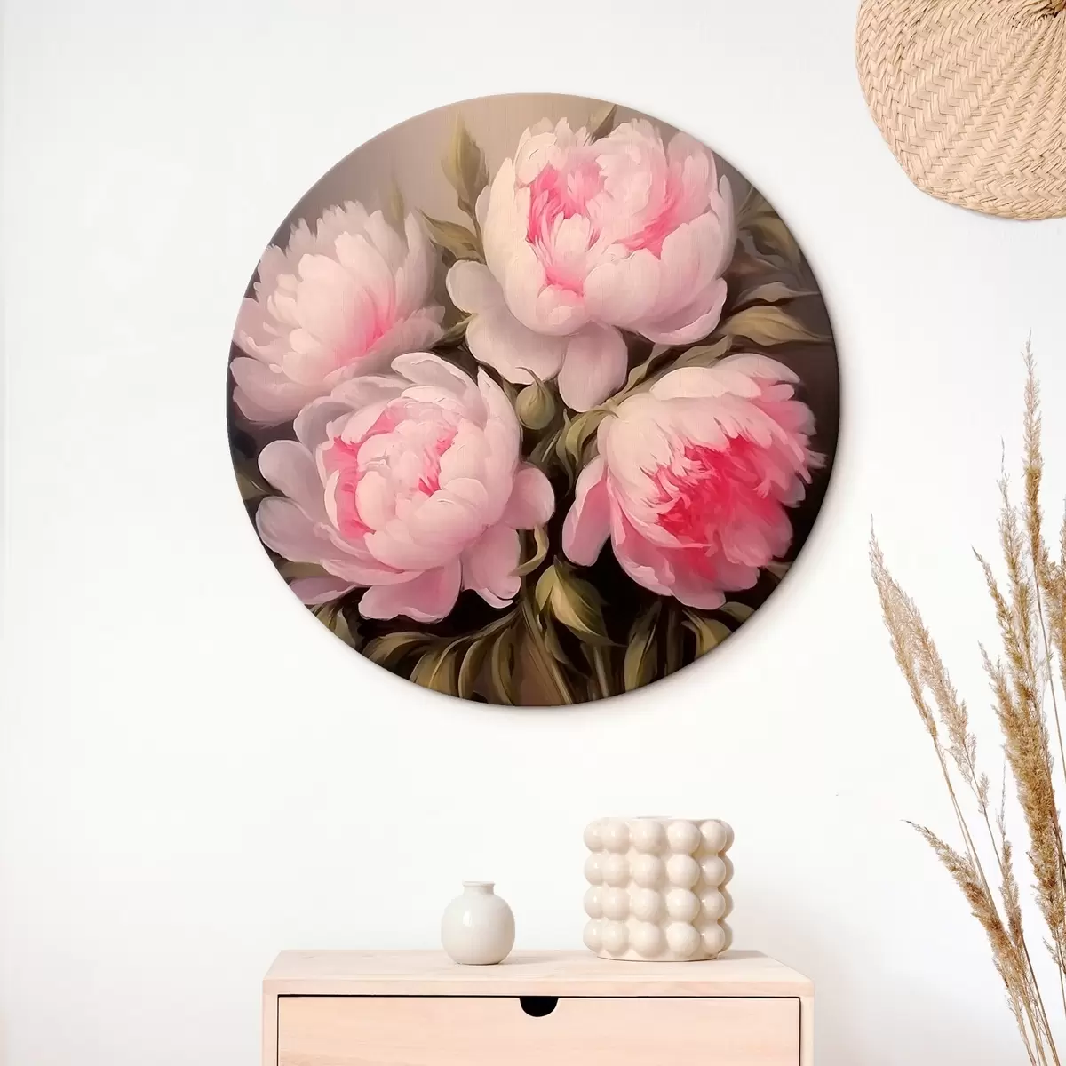 Okrúhle obrazy Pivonky r45846