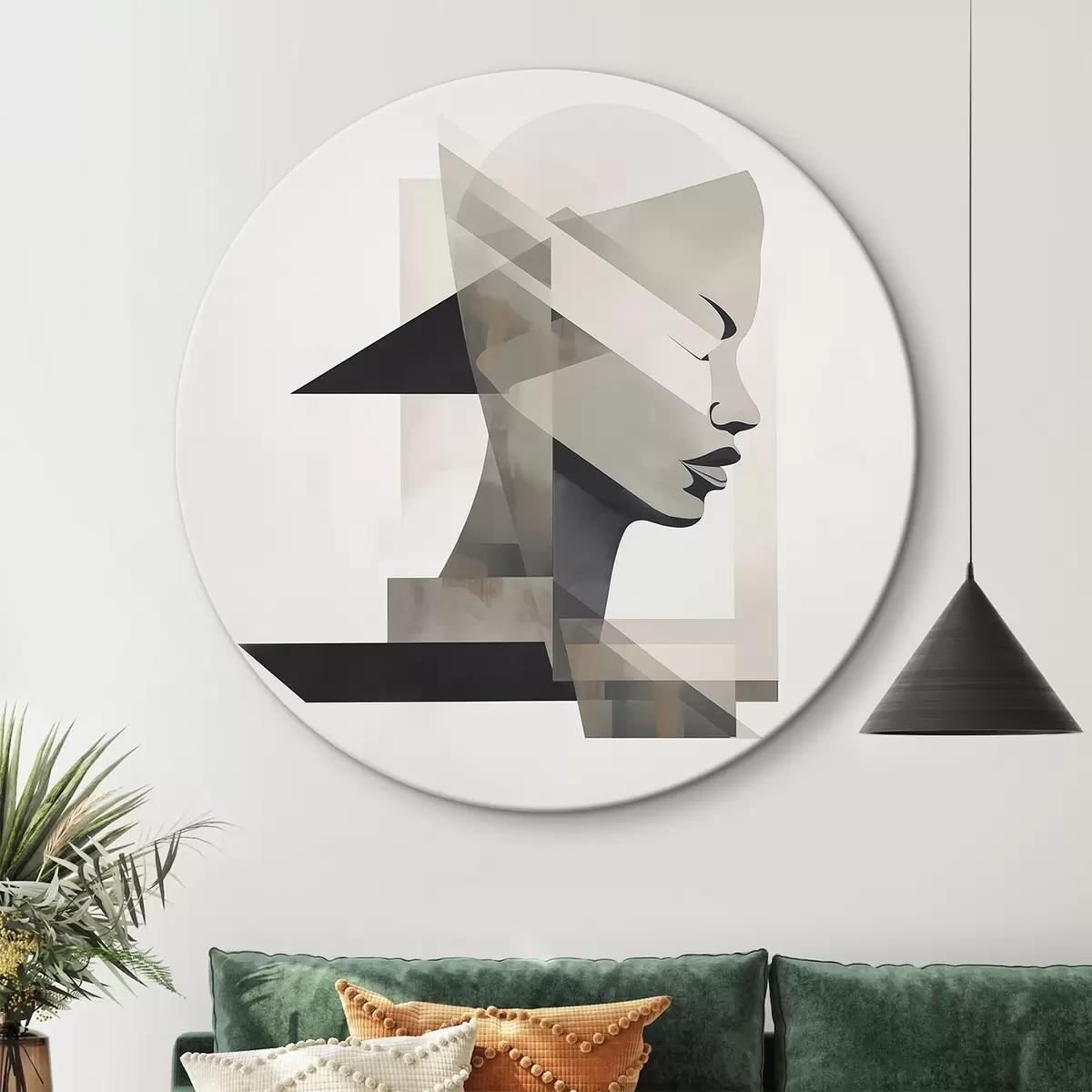 Okrúhle obrazy Abstraktný portrét r45916