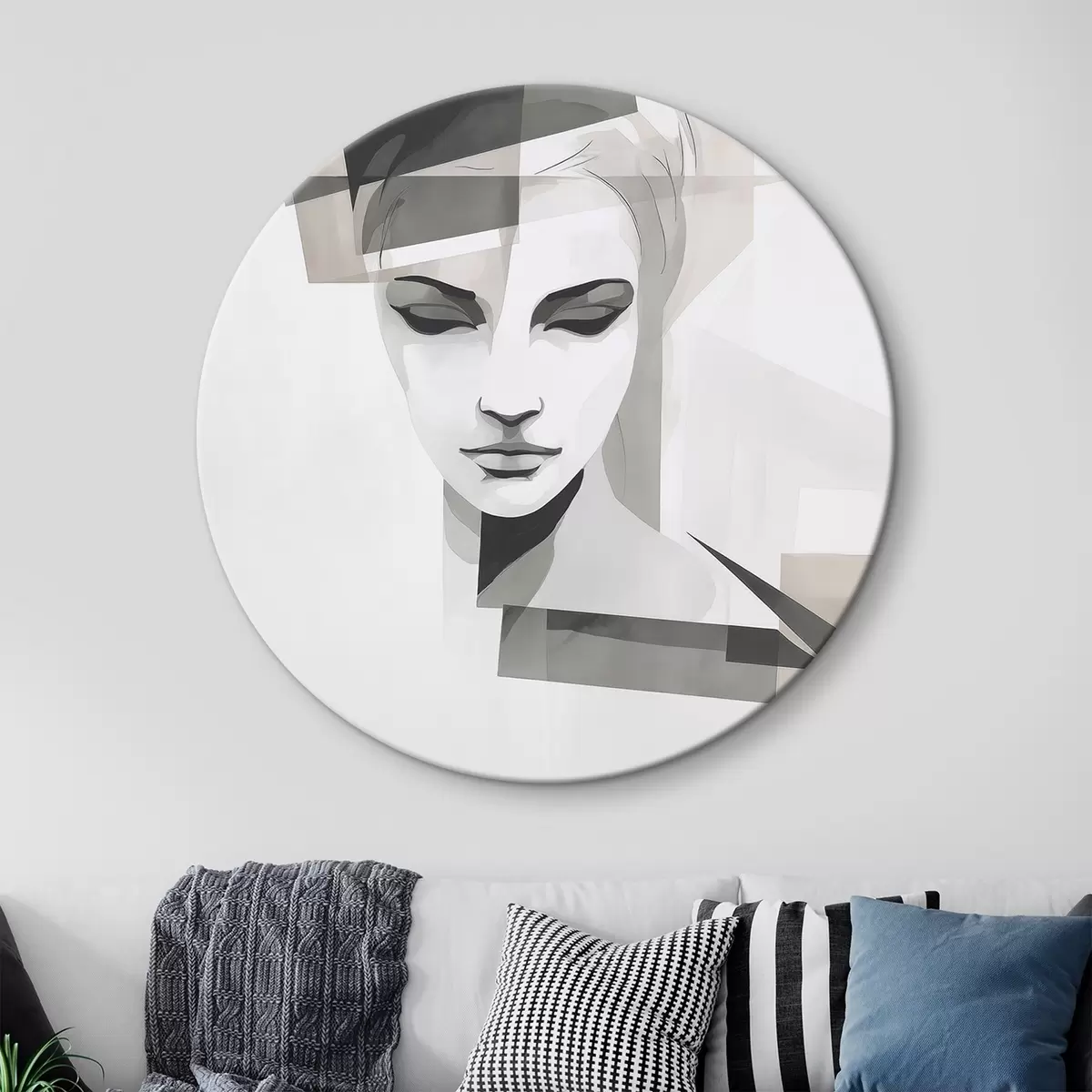 Okrúhle obrazy Abstraktný portrét r45917