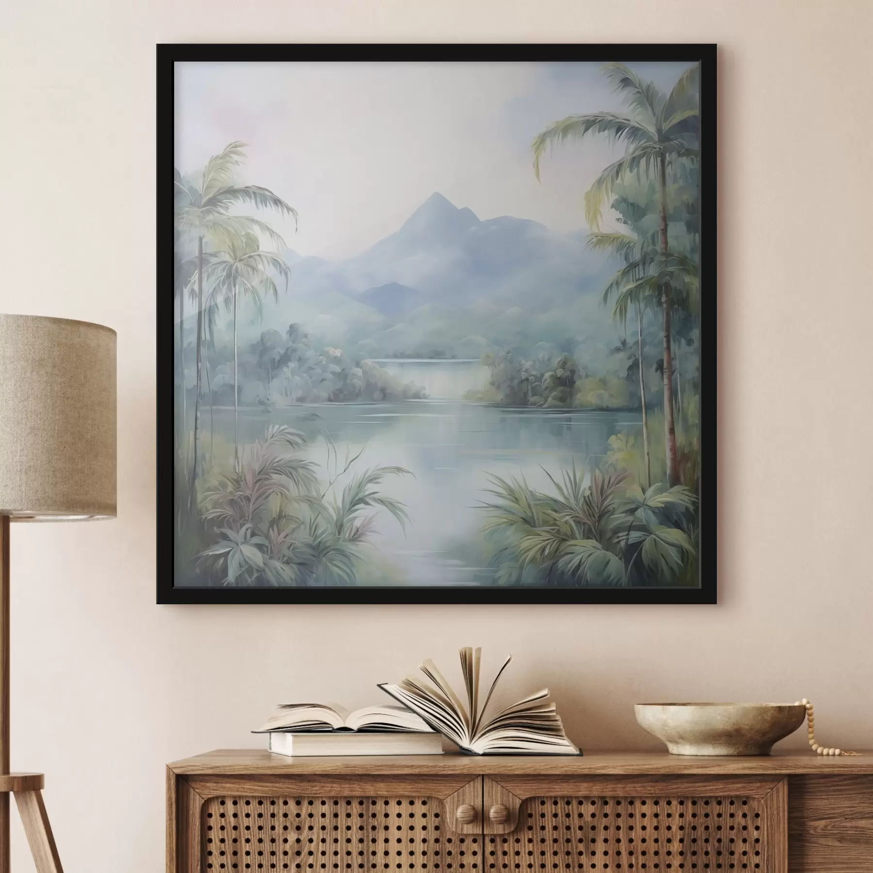 Fototapety Rieka v džungli pred horou f45912