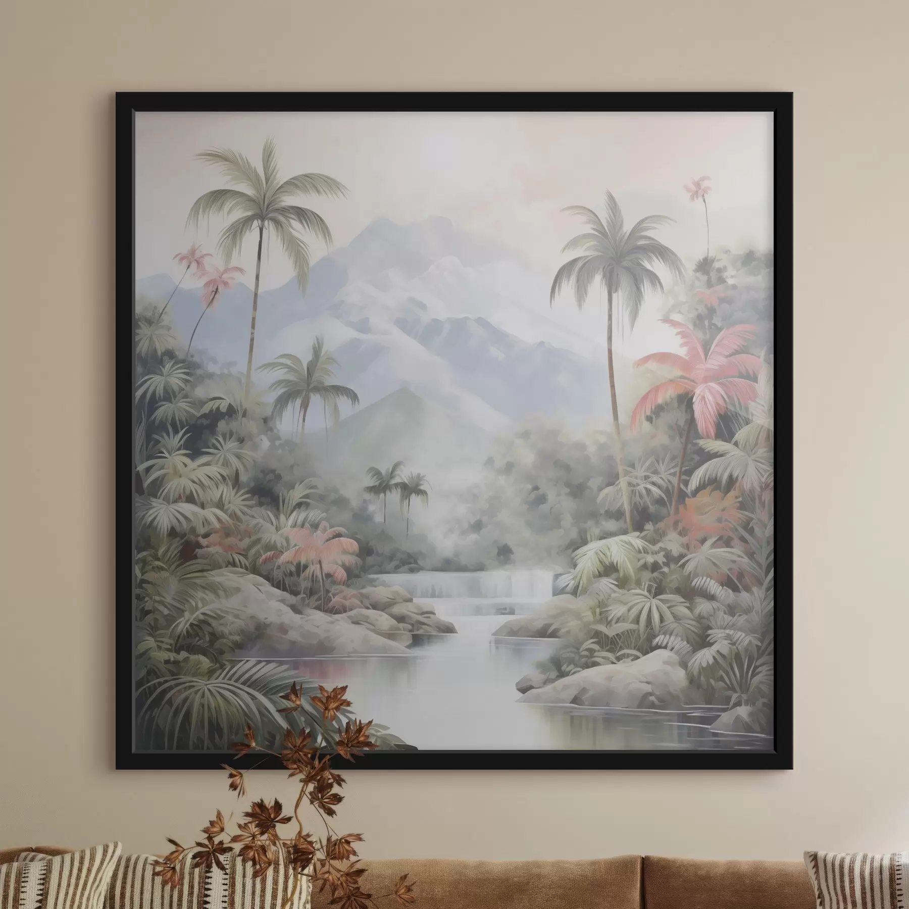 Fototapety Rieka v tropickom pralese pred horami f45913