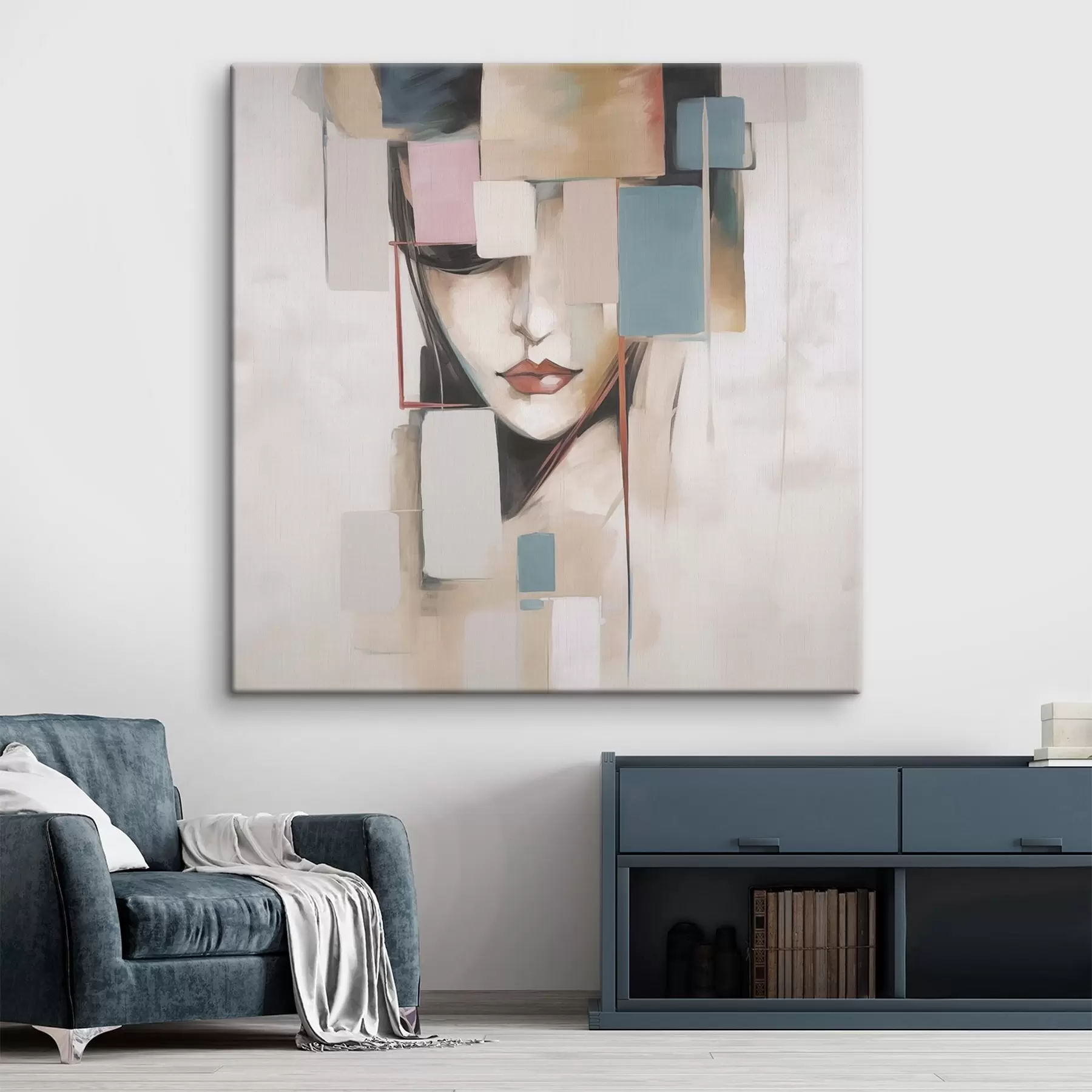 Obraz Abstraktný portrét imitujúci maľbu s45920