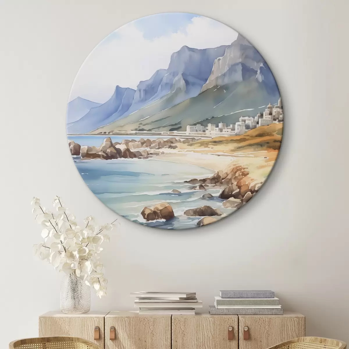 Okrúhle obrazy Námorná imitácia akvarelu r45978