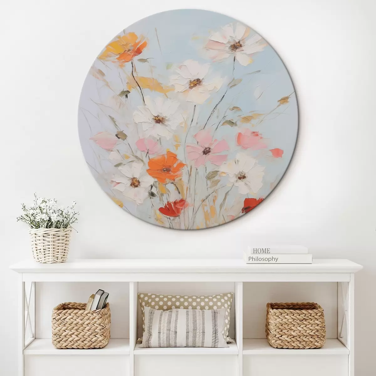 Okrúhle obrazy Jemné kvety r45981
