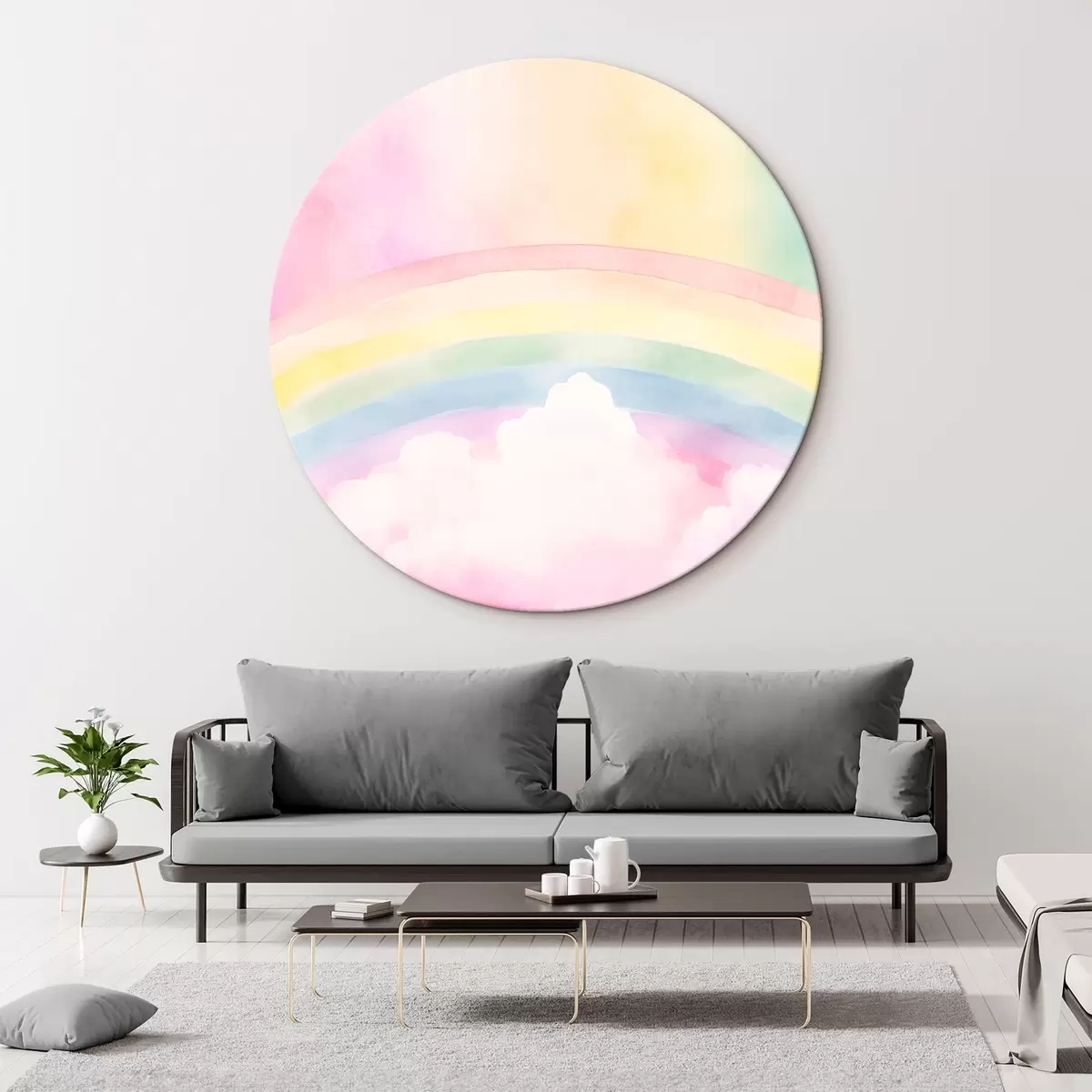 Okrúhle obrazy Dúhové mraky r45954