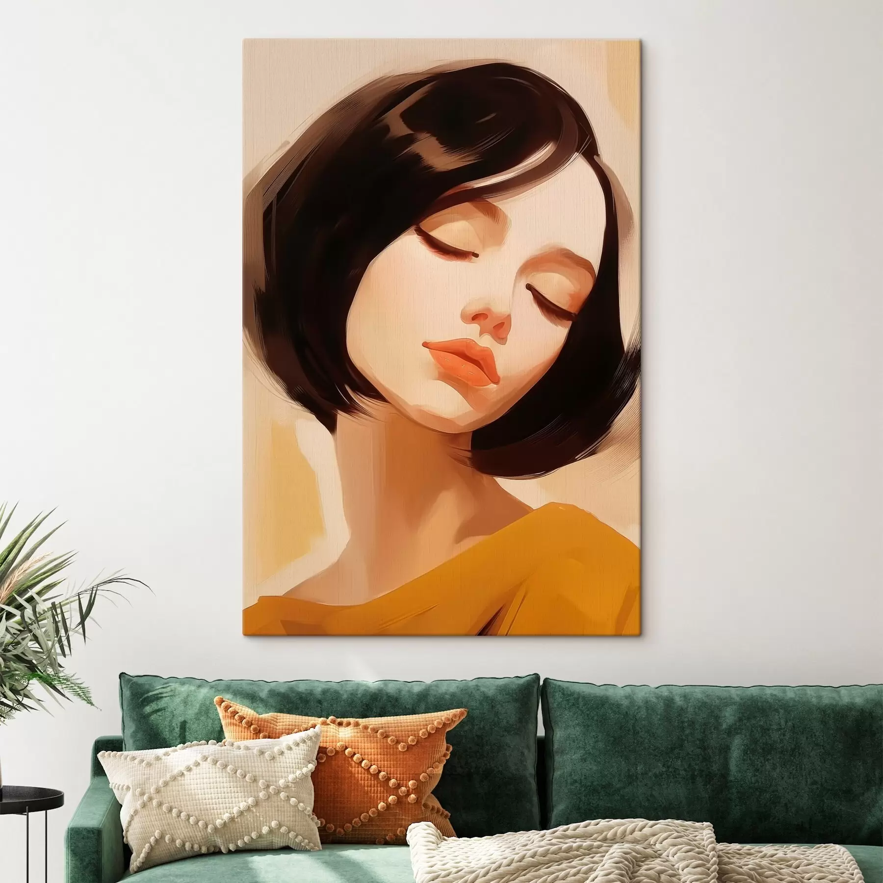 Obraz Žena s krátkymi čiernymi vlasmi s45960