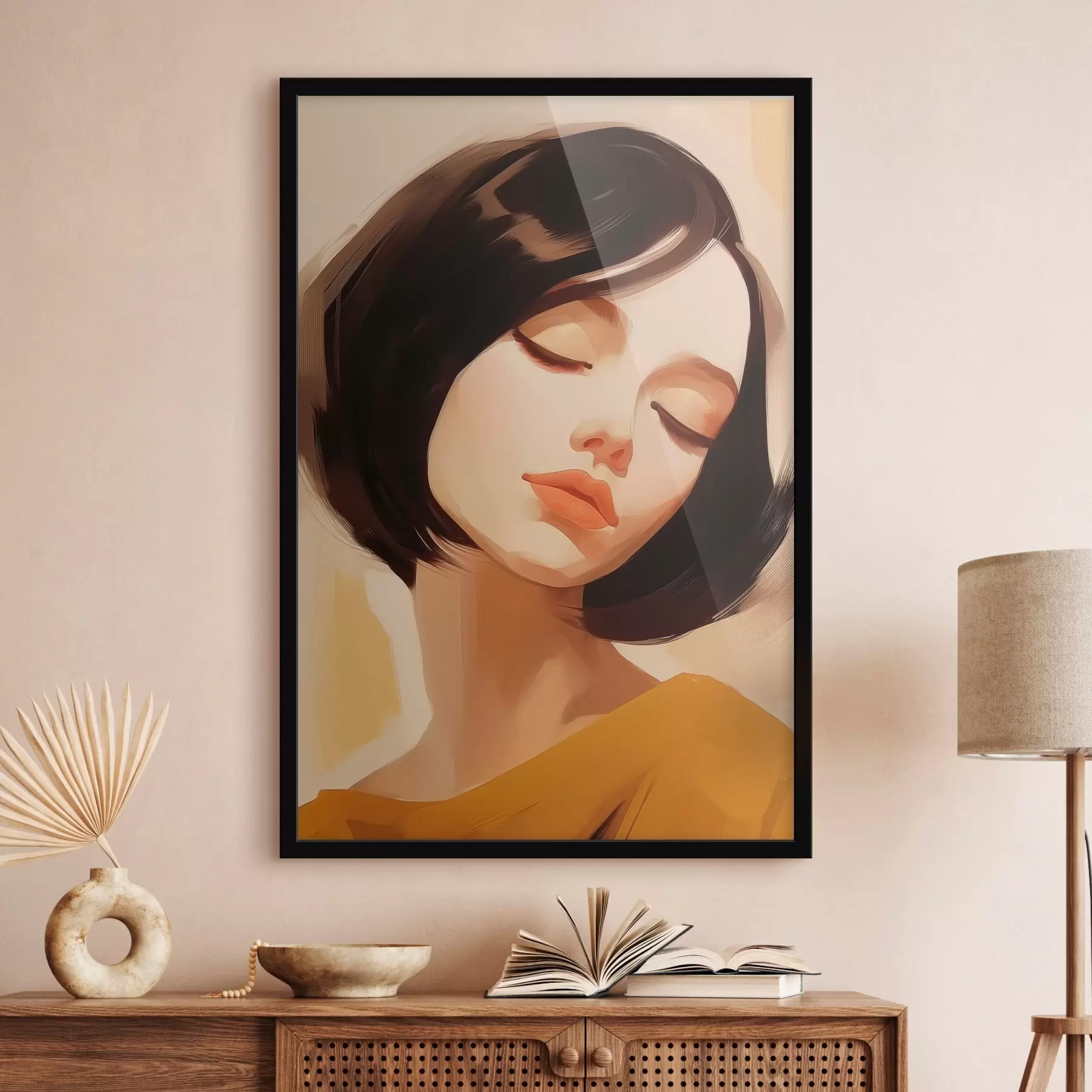 Fototapety Žena s krátkymi čiernymi vlasmi f45960