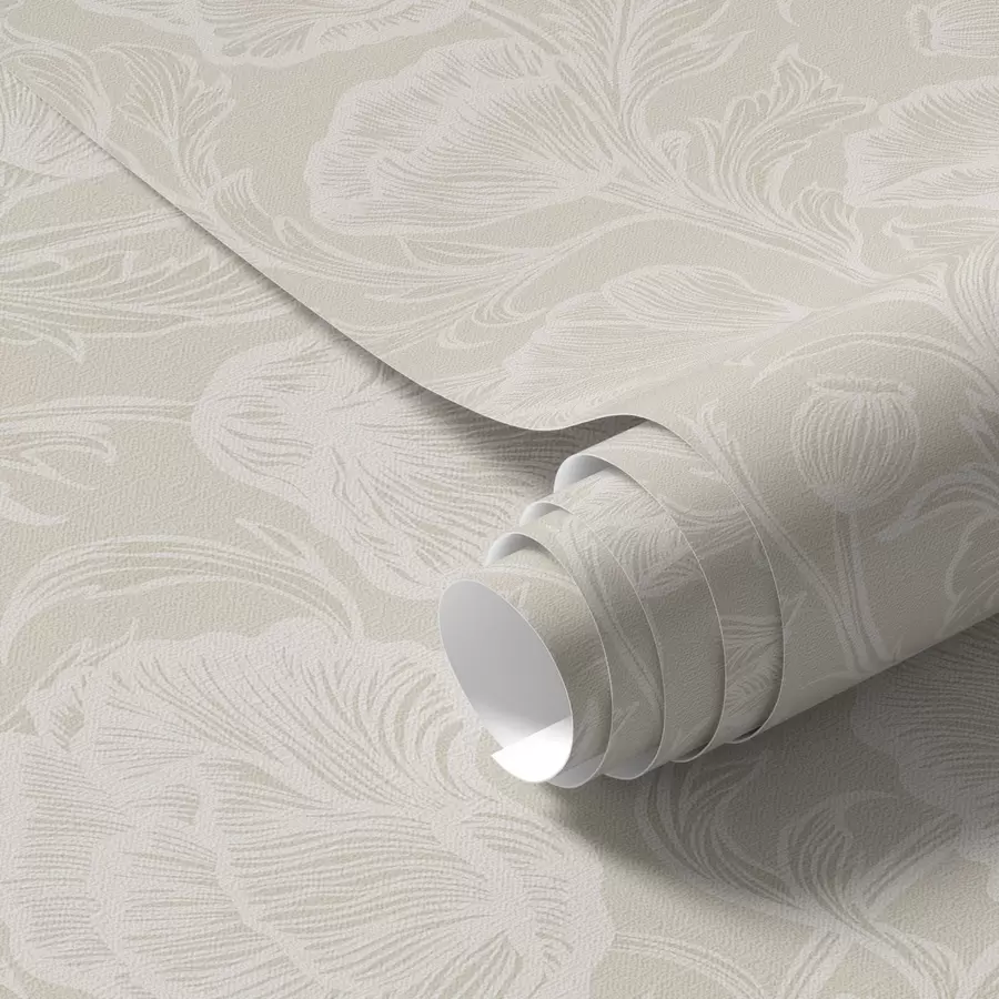 Fototapety Kvetiny maku na krémovom pozadí a00572