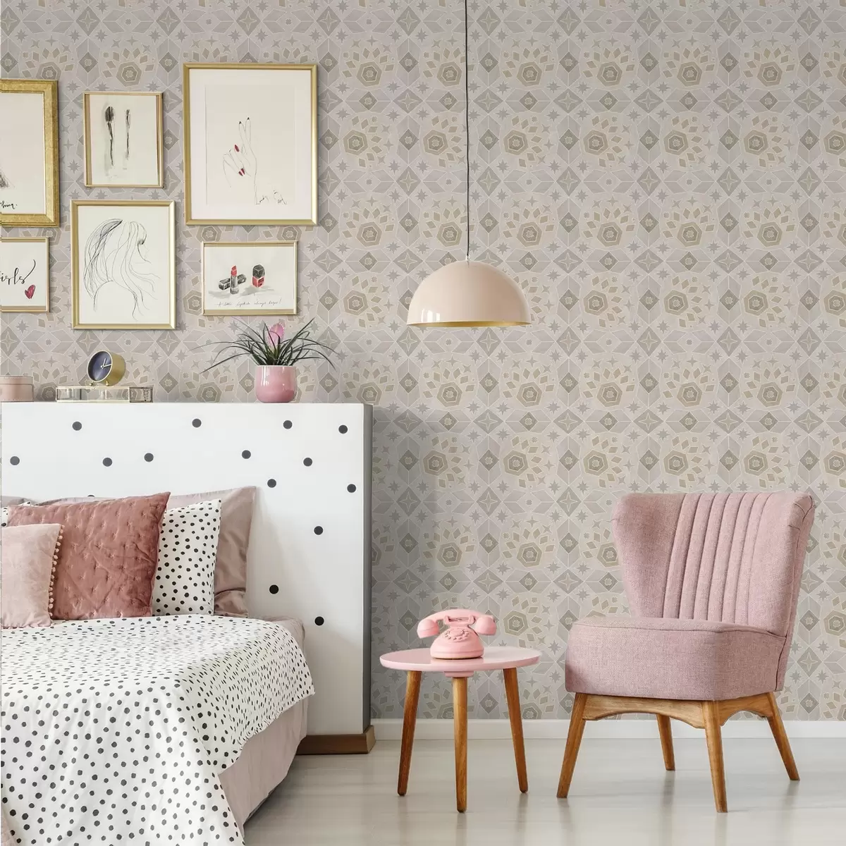 Tapety Geometrický mozaikový vzor v teplých béžových odtieňoch a00606