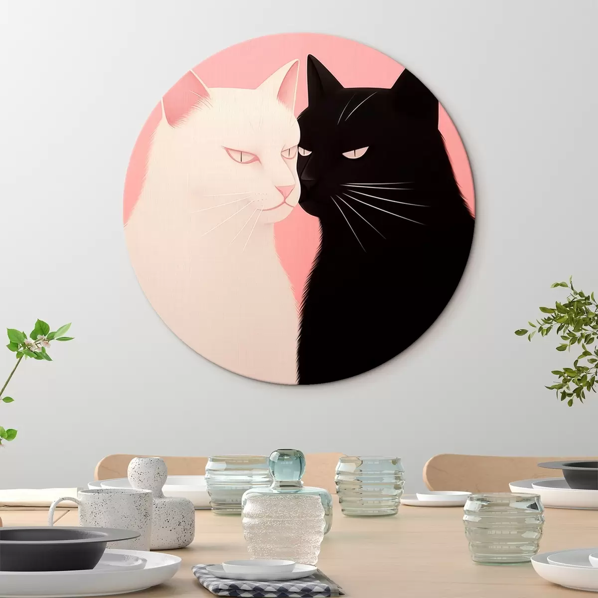 Okrúhle obrazy Mačky r45961