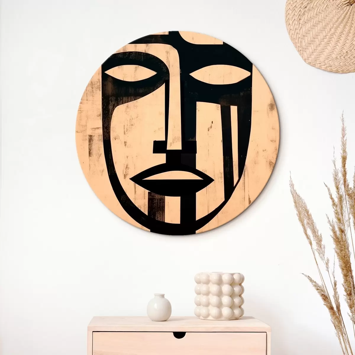 Okrúhle obrazy Geometrická abstraktná tvár r45970