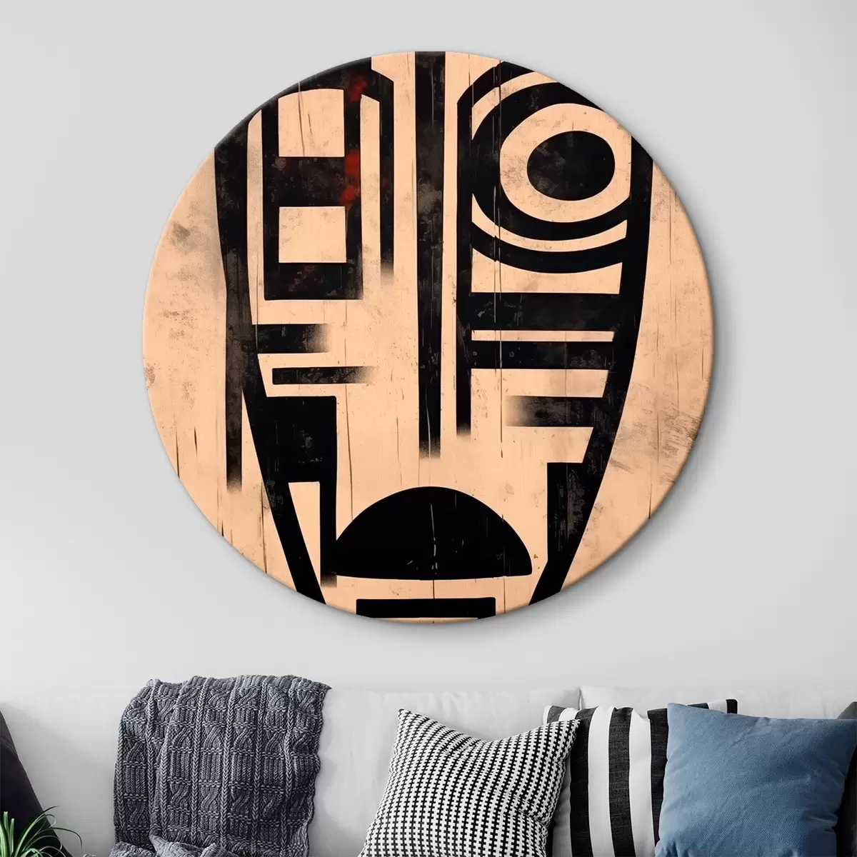 Okrúhle obrazy Geometrická abstraktná tvár r45971