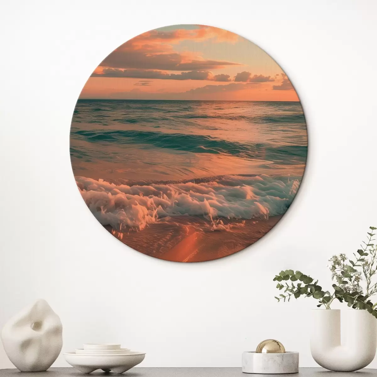 Okrúhle obrazy Mraky na pozadí mora r45660