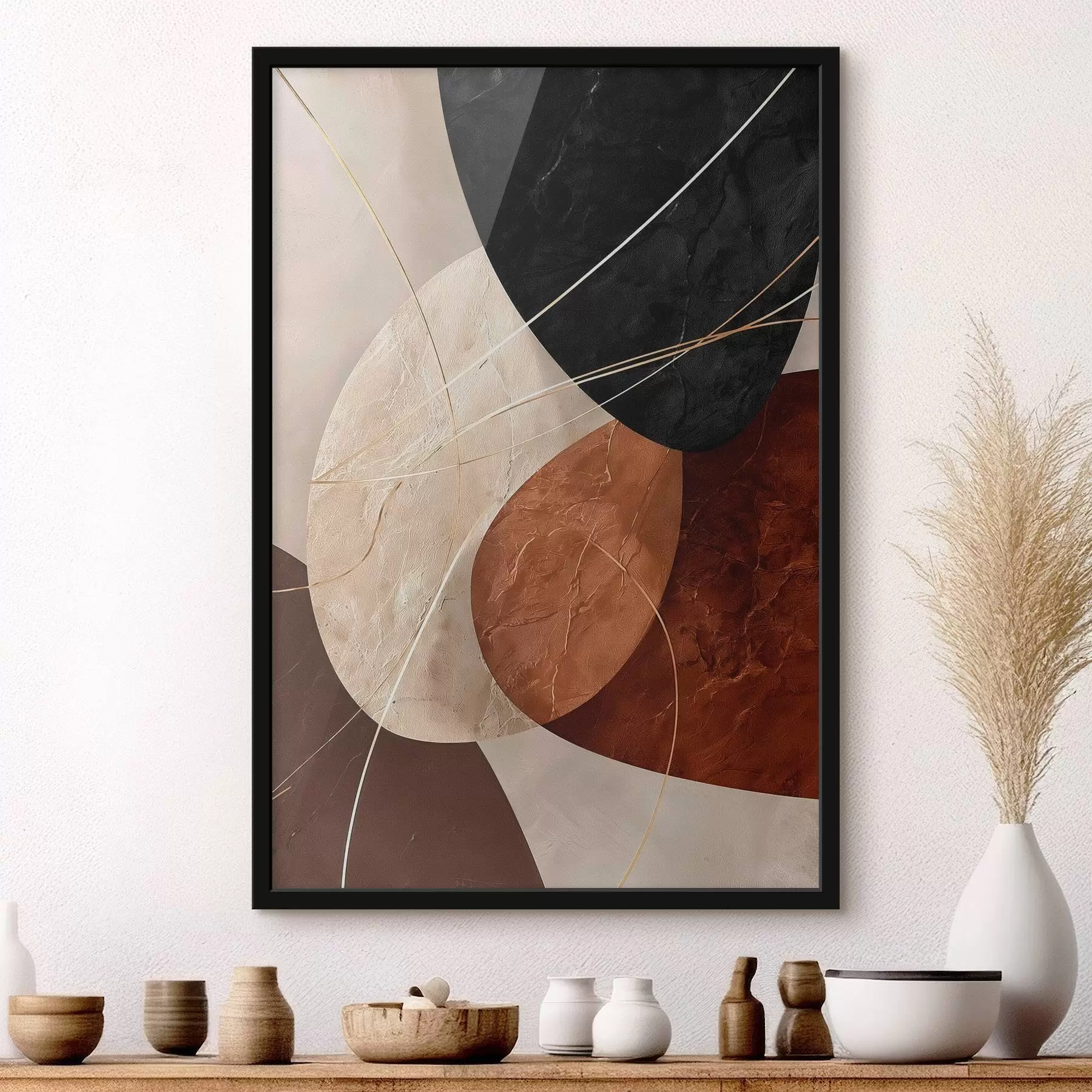 Fototapety Geometrické ovály v béžovo-karamelovej farebnej palete f45878