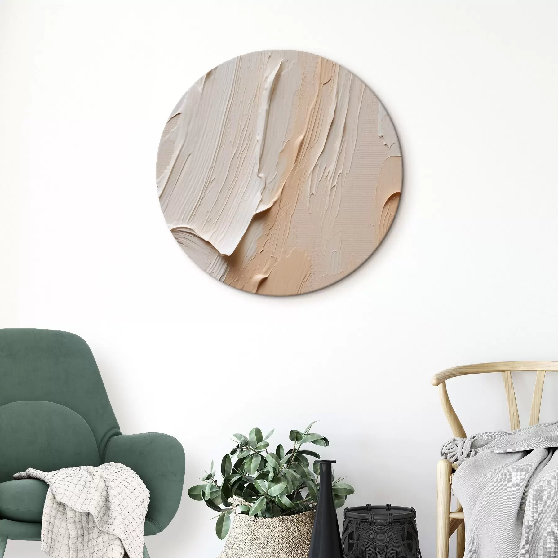 Obraz Textúrované pastelové ťahy v béžovo-krémových odtieňoch r45871