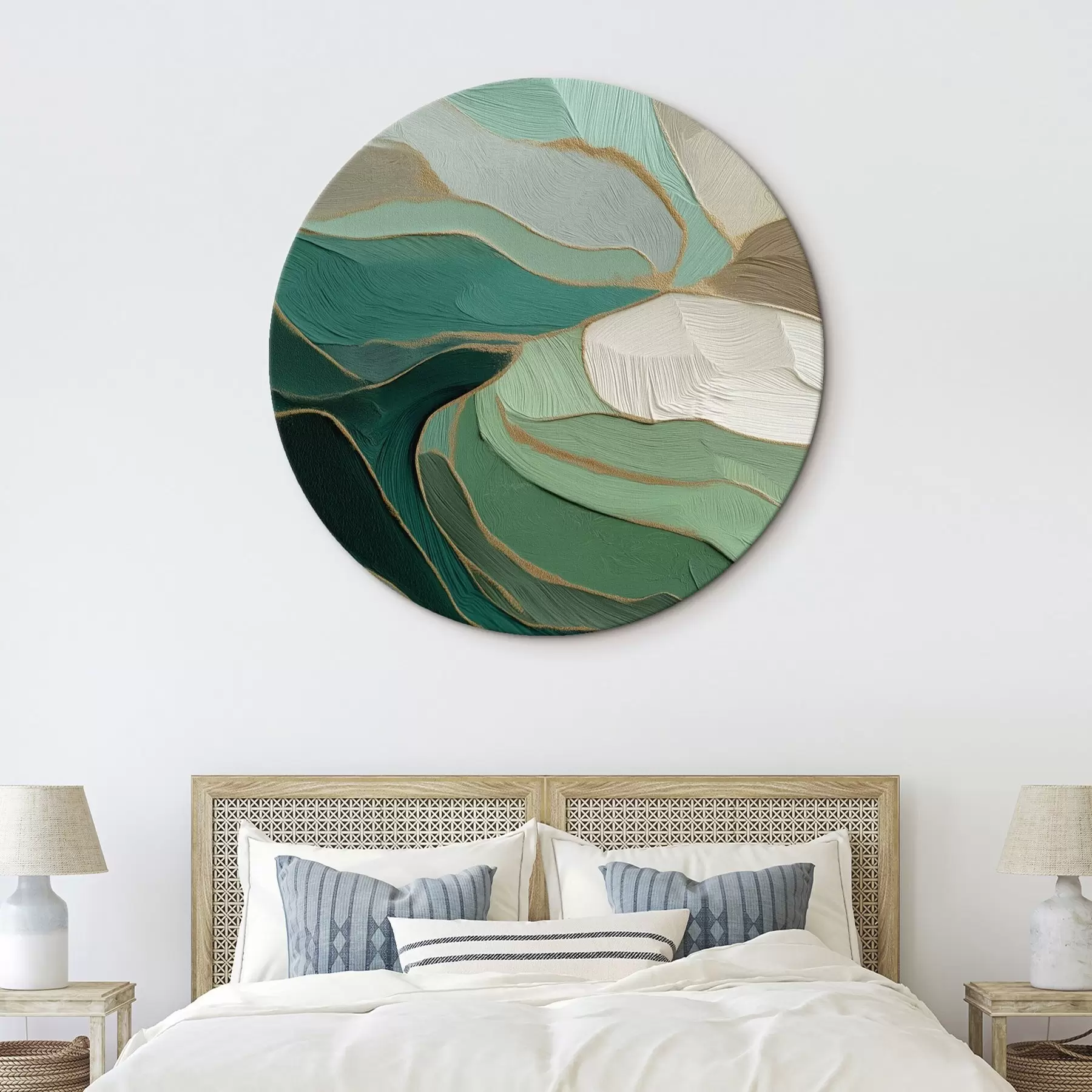 Obraz Šalviovo zelená abstrakcia so žltým obrysom r45901