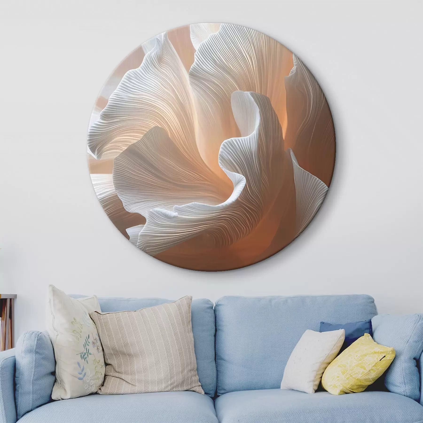 Obraz Vzdušné biele okvetné lístky s teplým broskyňovým leskom r45909