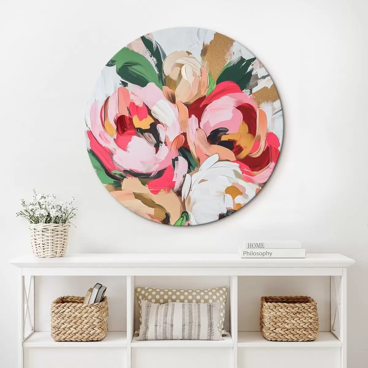Okrúhle obrazy Abstraktná kytica kvetov r45982