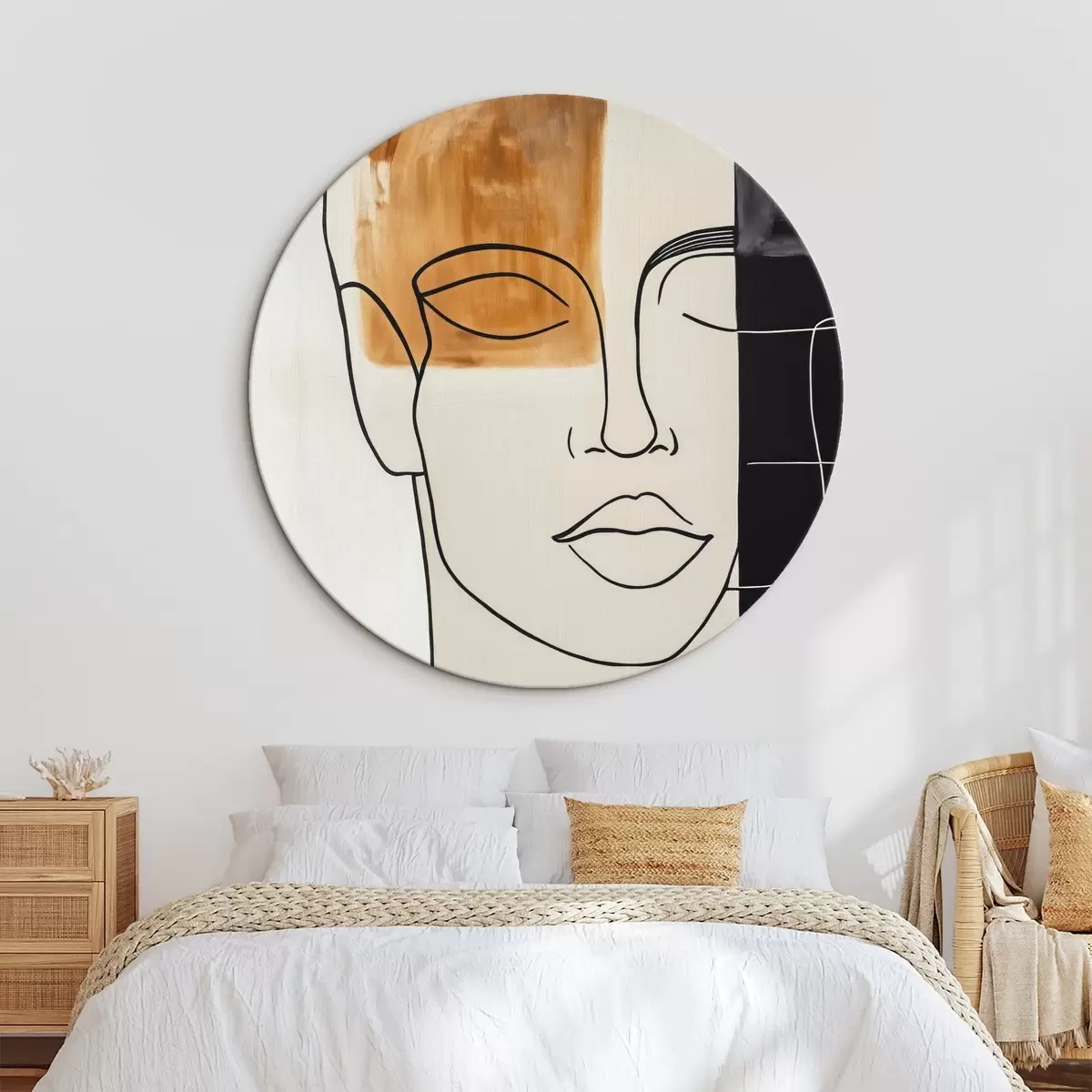 Okrúhle obrazy Minimalistický abstraktný portrét r45986