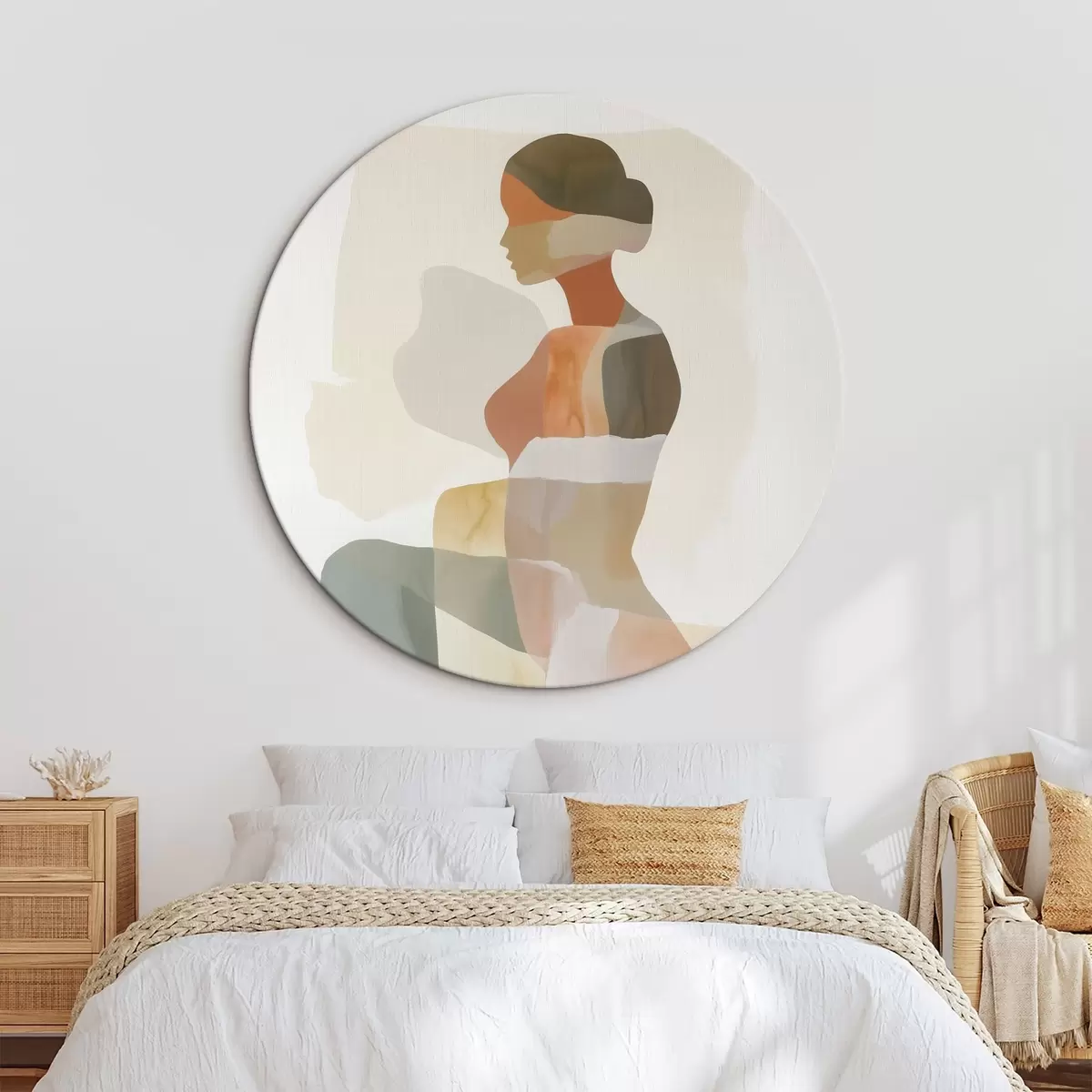 Okrúhle obrazy Abstraktná ženská silueta r45992