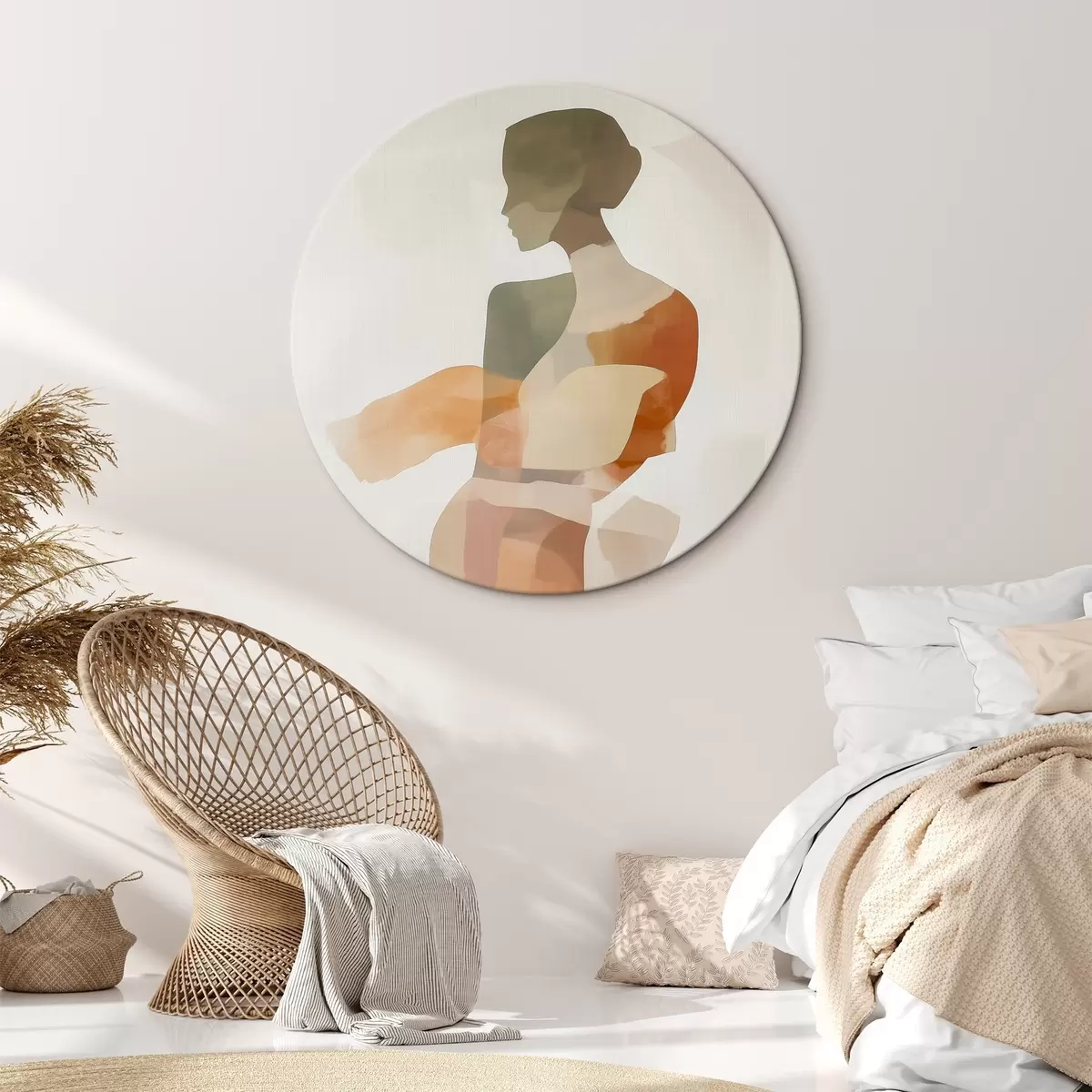 Okrúhle obrazy Abstraktná ženská silueta r45993