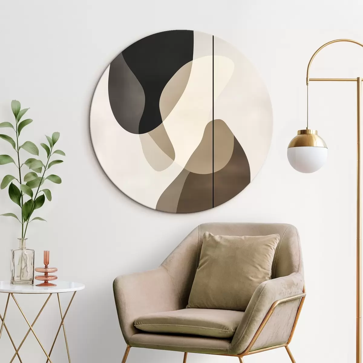 Okrúhle obrazy Plávajúce abstraktné tvary r45994