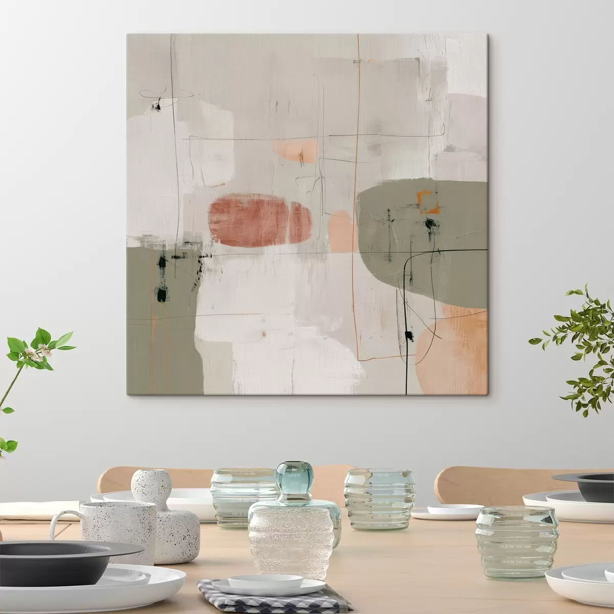 Obraz Abstraktná kompozícia v pastelových tónoch s45859