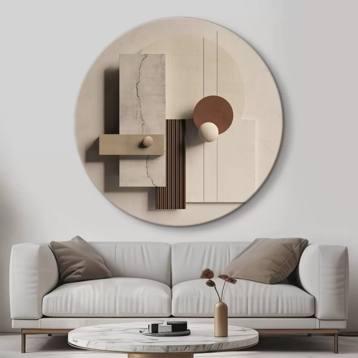 Okrúhle obrazy Geometrická rovnováha v minimalistickom štýle r45855
