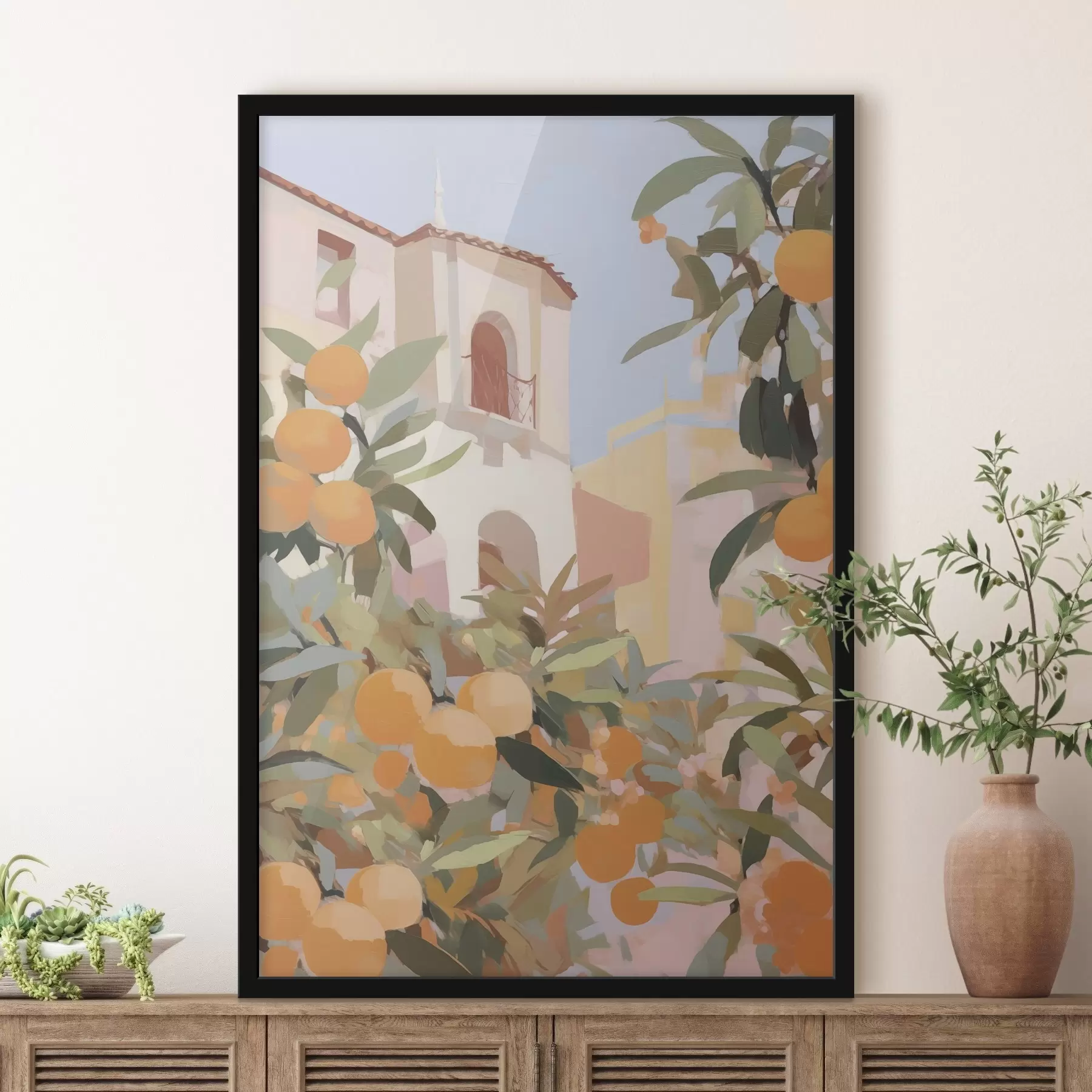 Fototapety Pomaranče na konári pred domom f46060